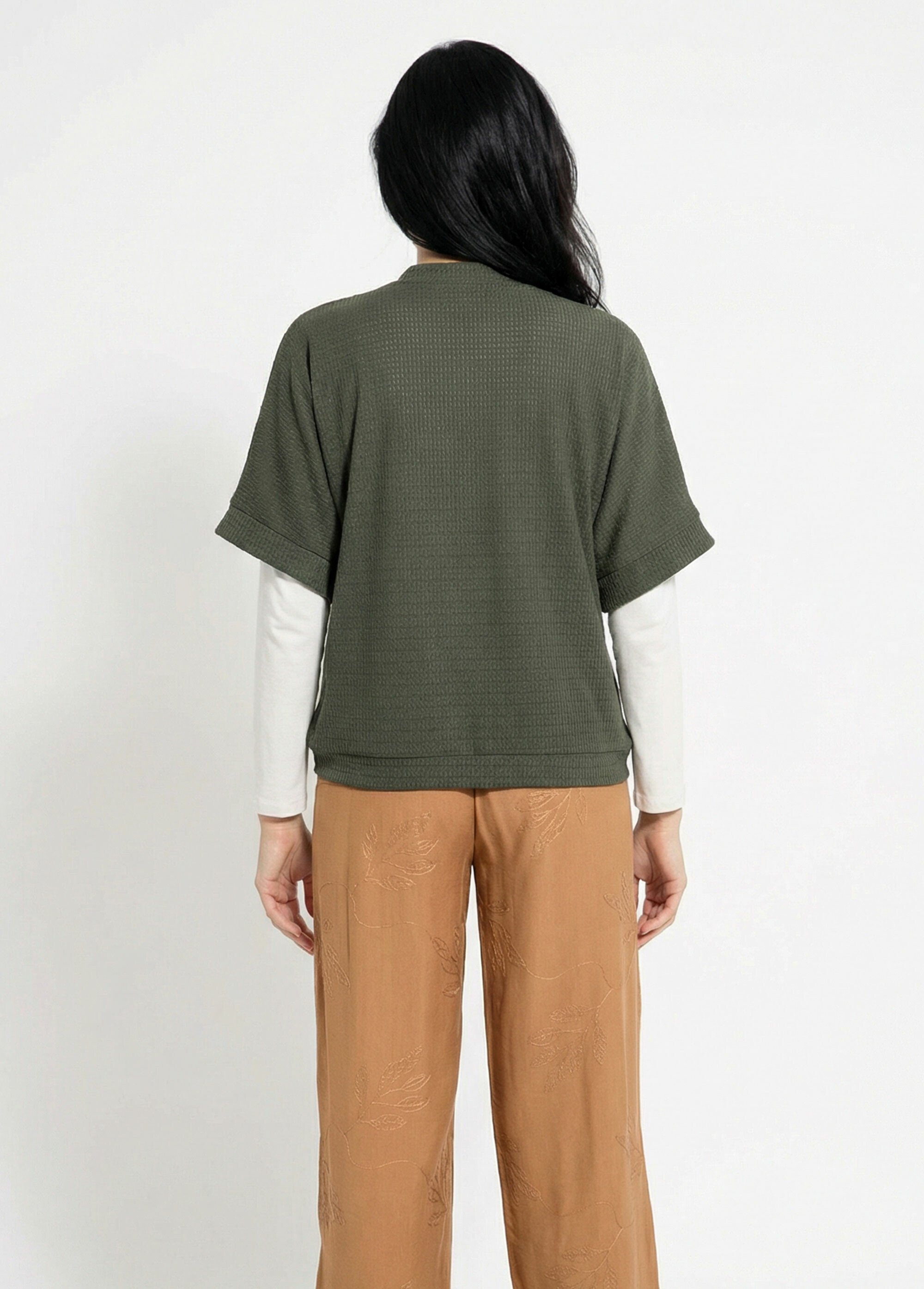 Gilet boléro en maille gaufrée