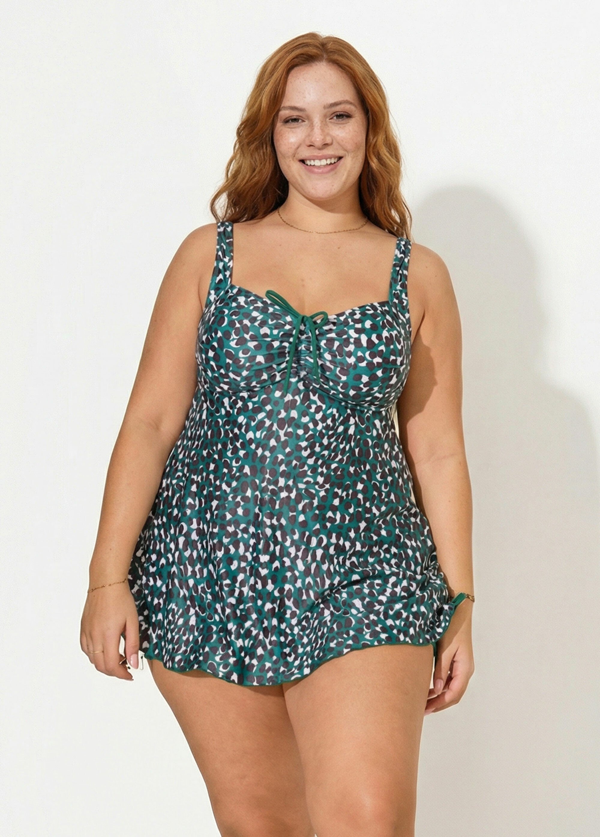Maillot de bain tankini couvrant léopard Femme Grande Taille Vert SUNPH2A5207 FA1