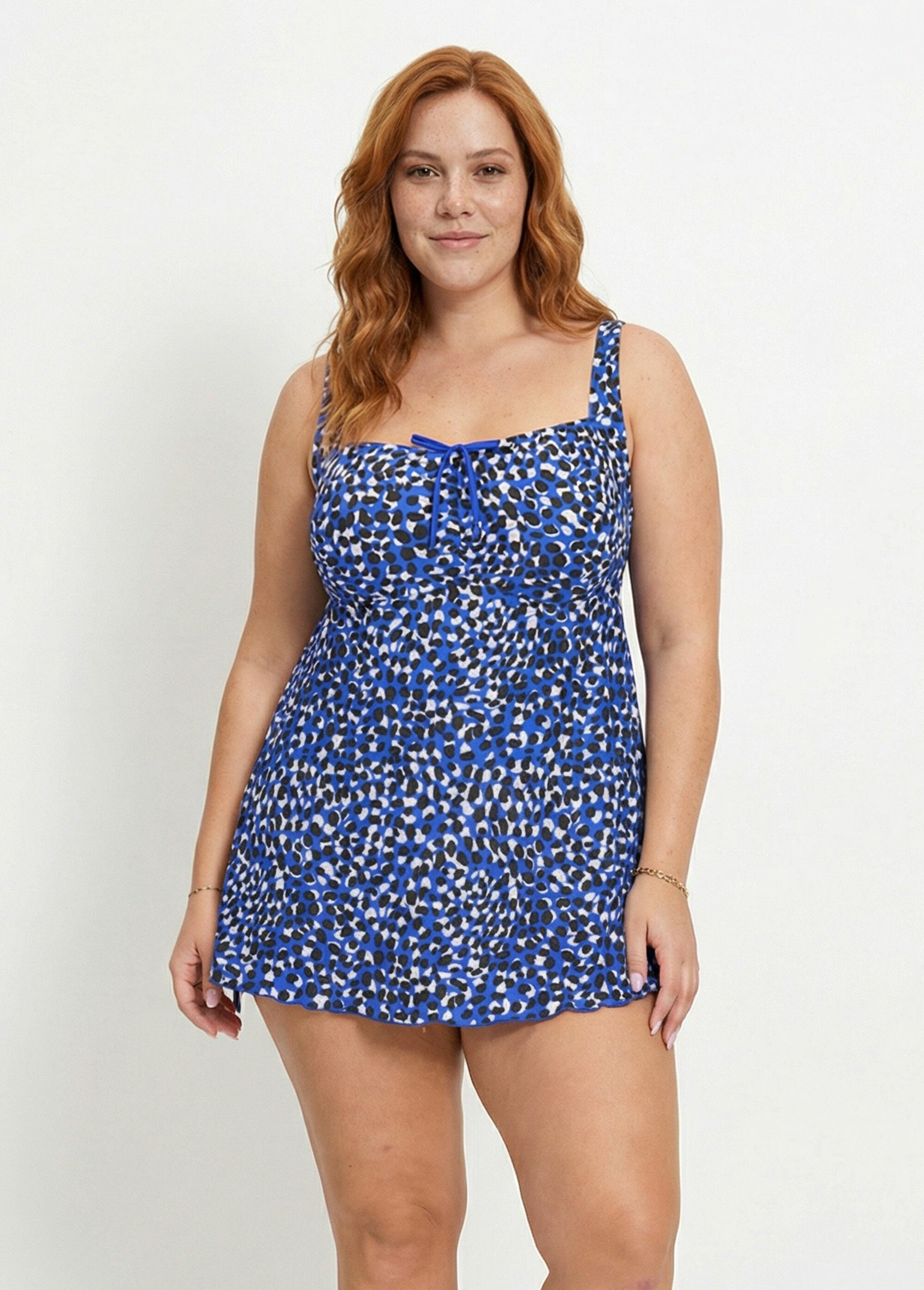 Maillot de bain tankini couvrant léopard Femme Grande Taille Bleu SUNPH2A5207 FA1