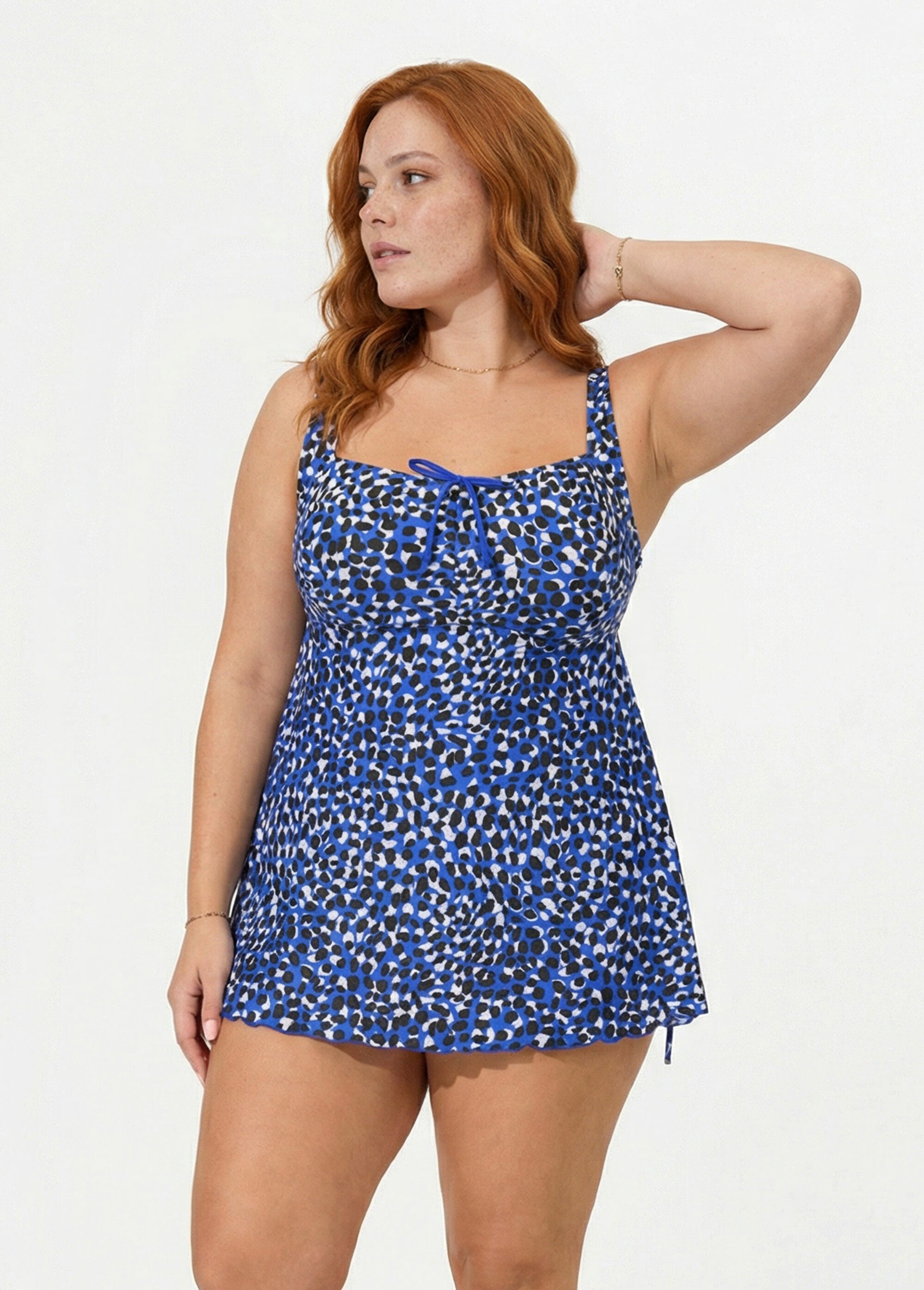 Maillot de bain tankini couvrant léopard Femme Grande Taille Bleu SUNPH2A5207 MV1