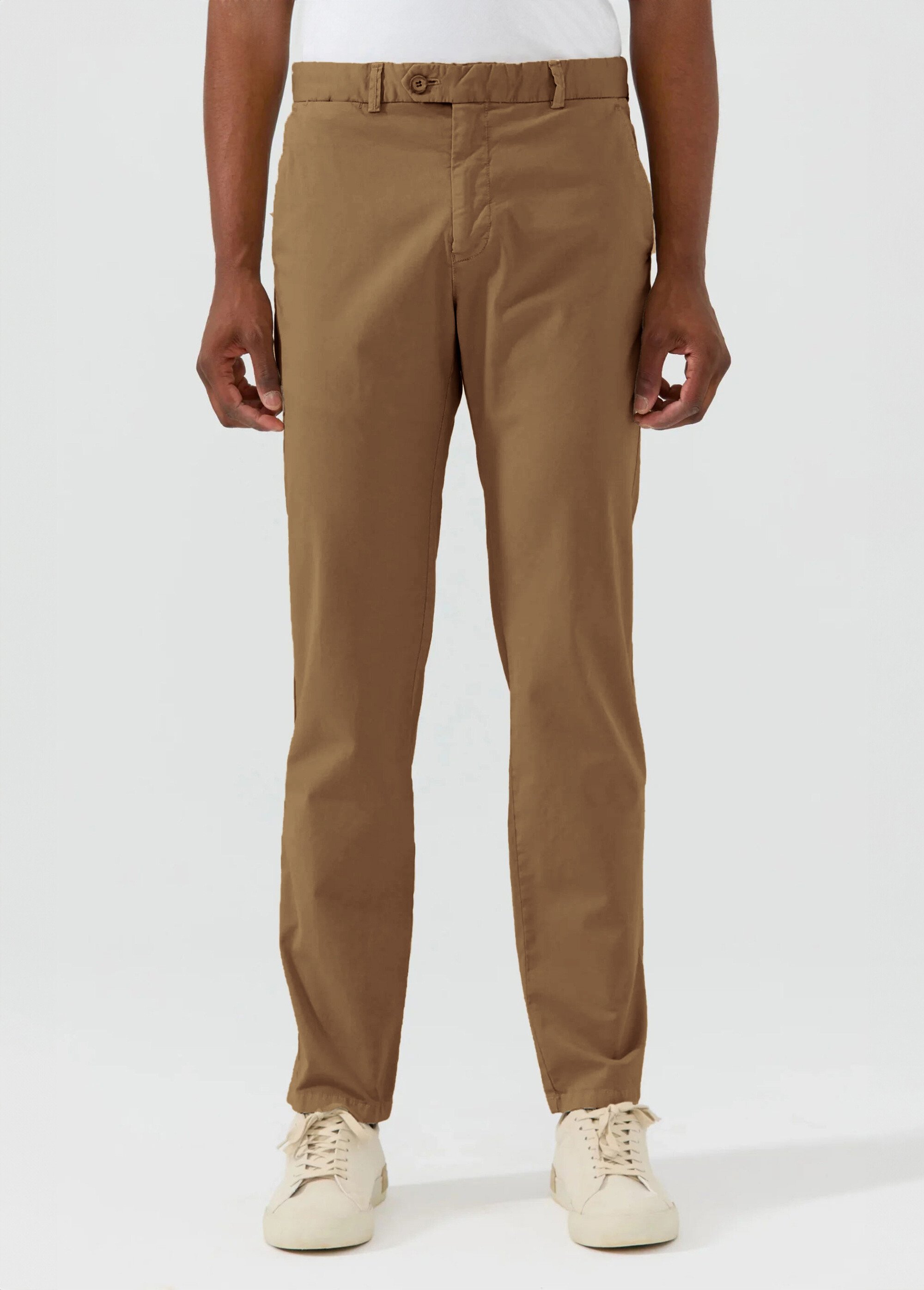 Pantalon chino en toile poches italiennes Homme Marron MFK-HARVEY FA1