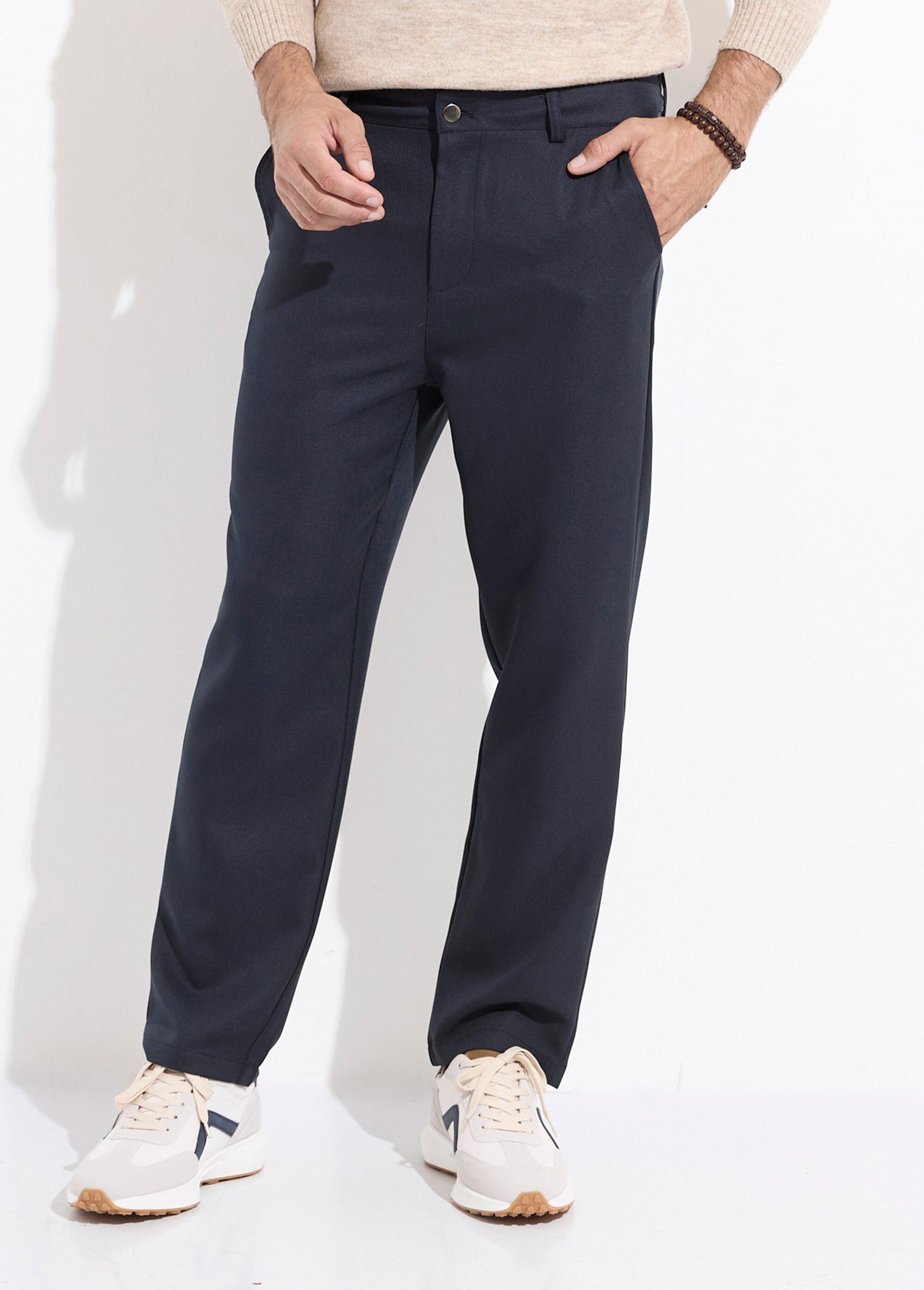 Pantalon coupe droite, style casual chic Homme Bleu FRIPANQQ108Y60 FA1