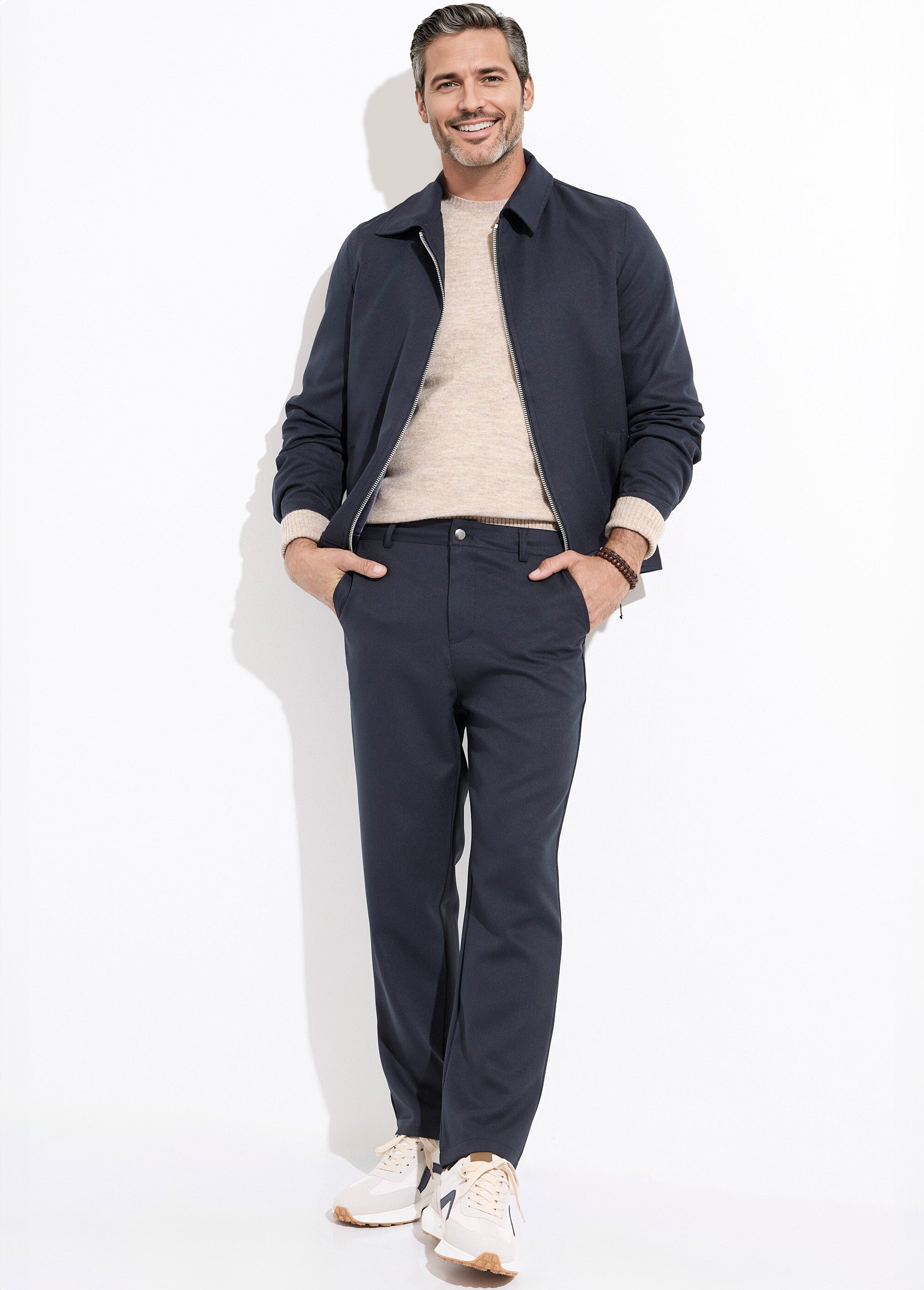 Pantalon coupe droite, style casual chic