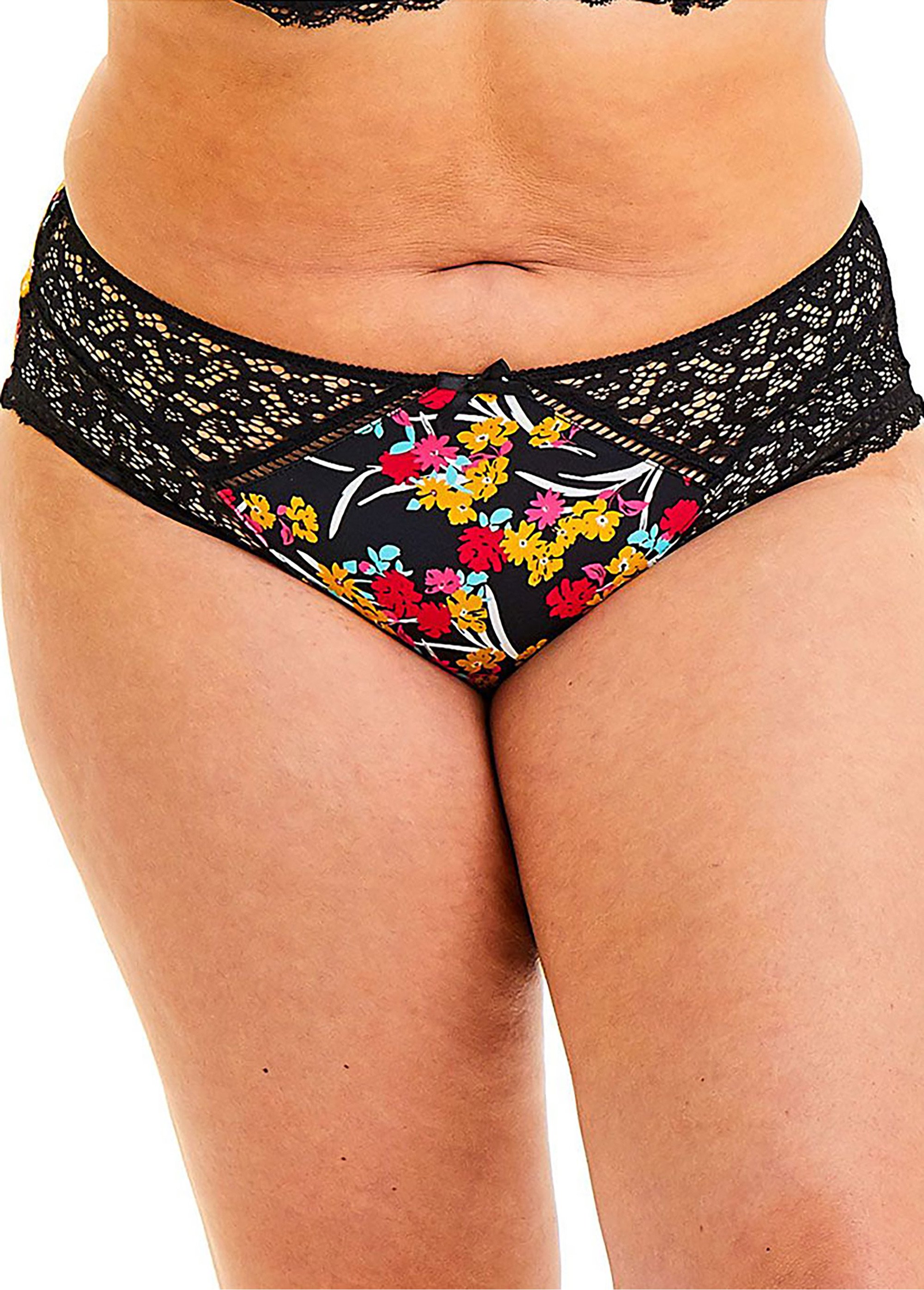 Culotte imprimée noir Femme Grande Taille Noir WHELENA FA1