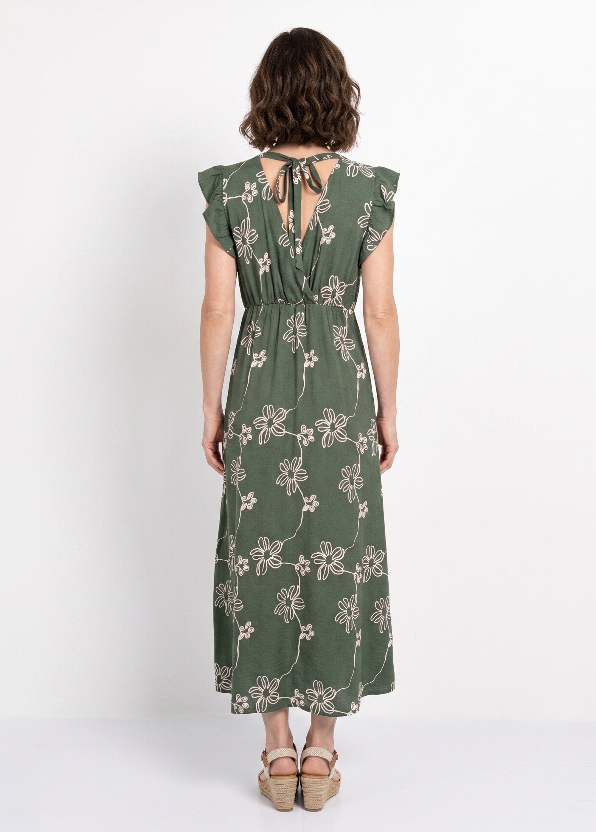 Robe longue cache cœur motif fleurs