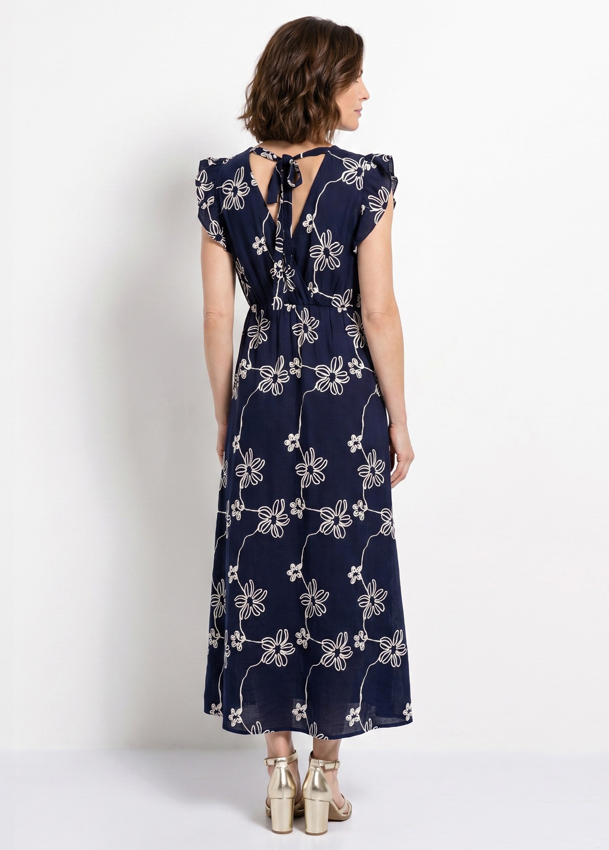 Robe longue cache cœur motif fleurs