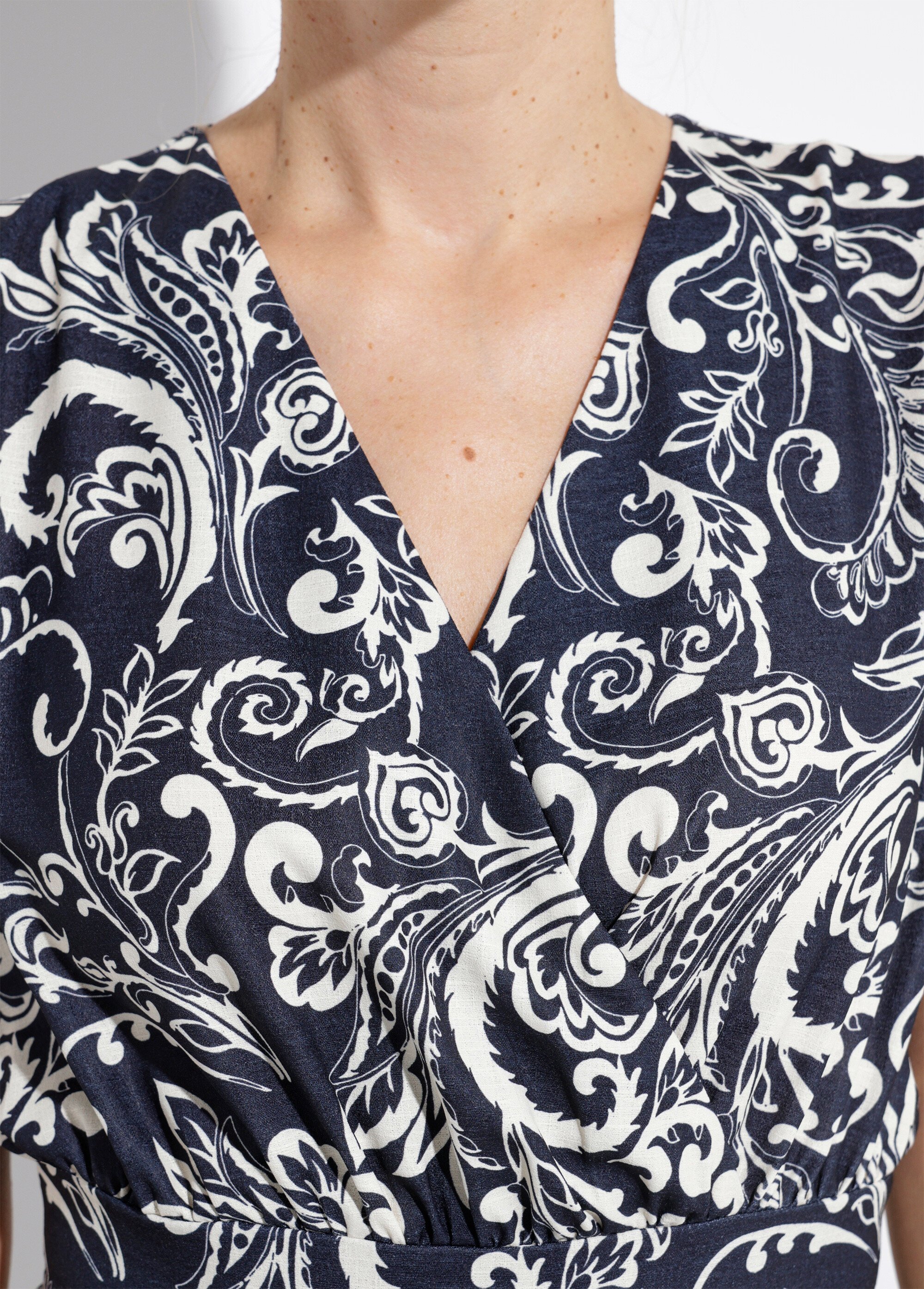 Robe longue cache-coeur taille élastiquée Femme Noir EVANE DE1