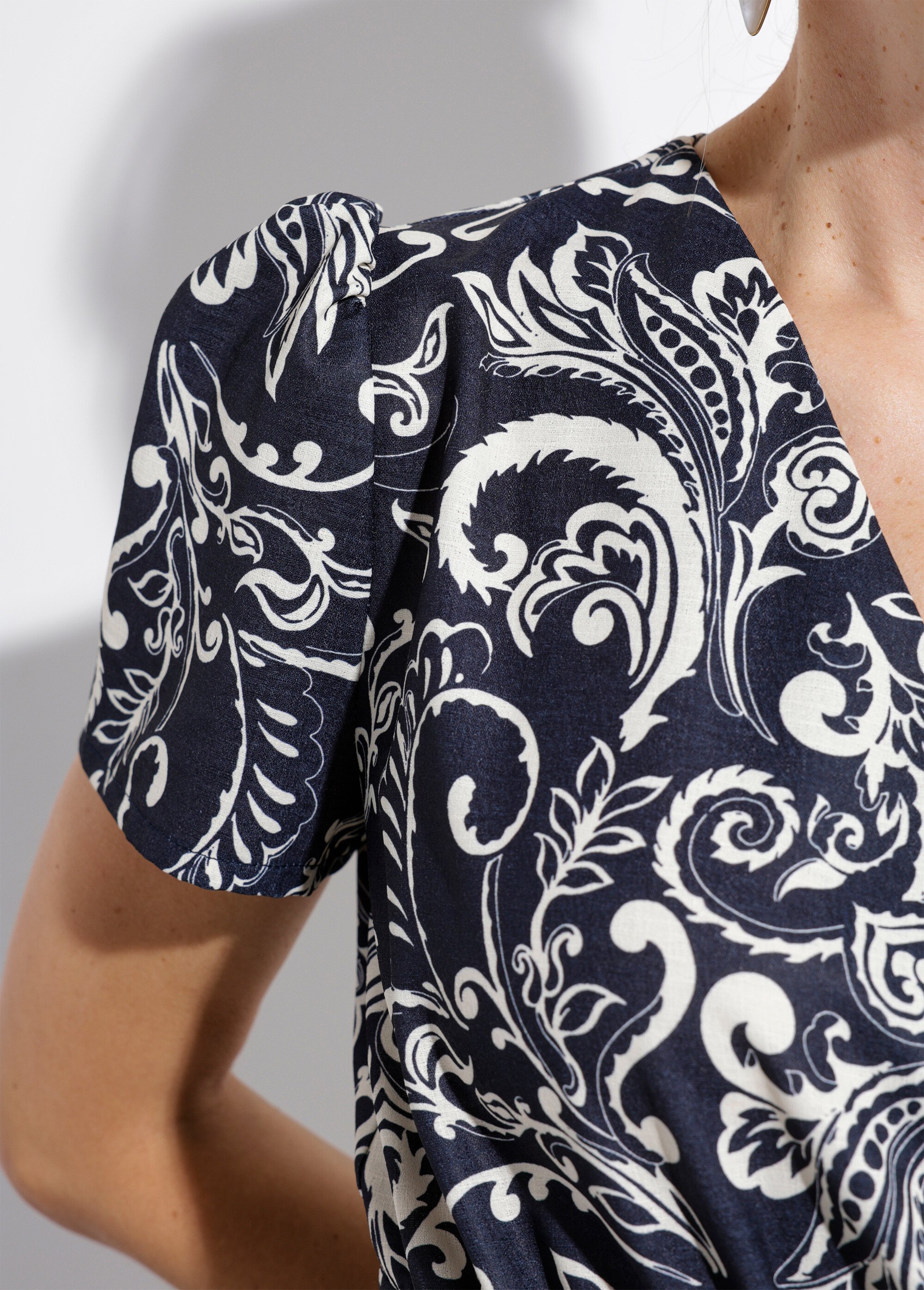 Robe longue cache-coeur taille élastiquée Femme Noir EVANE DE2