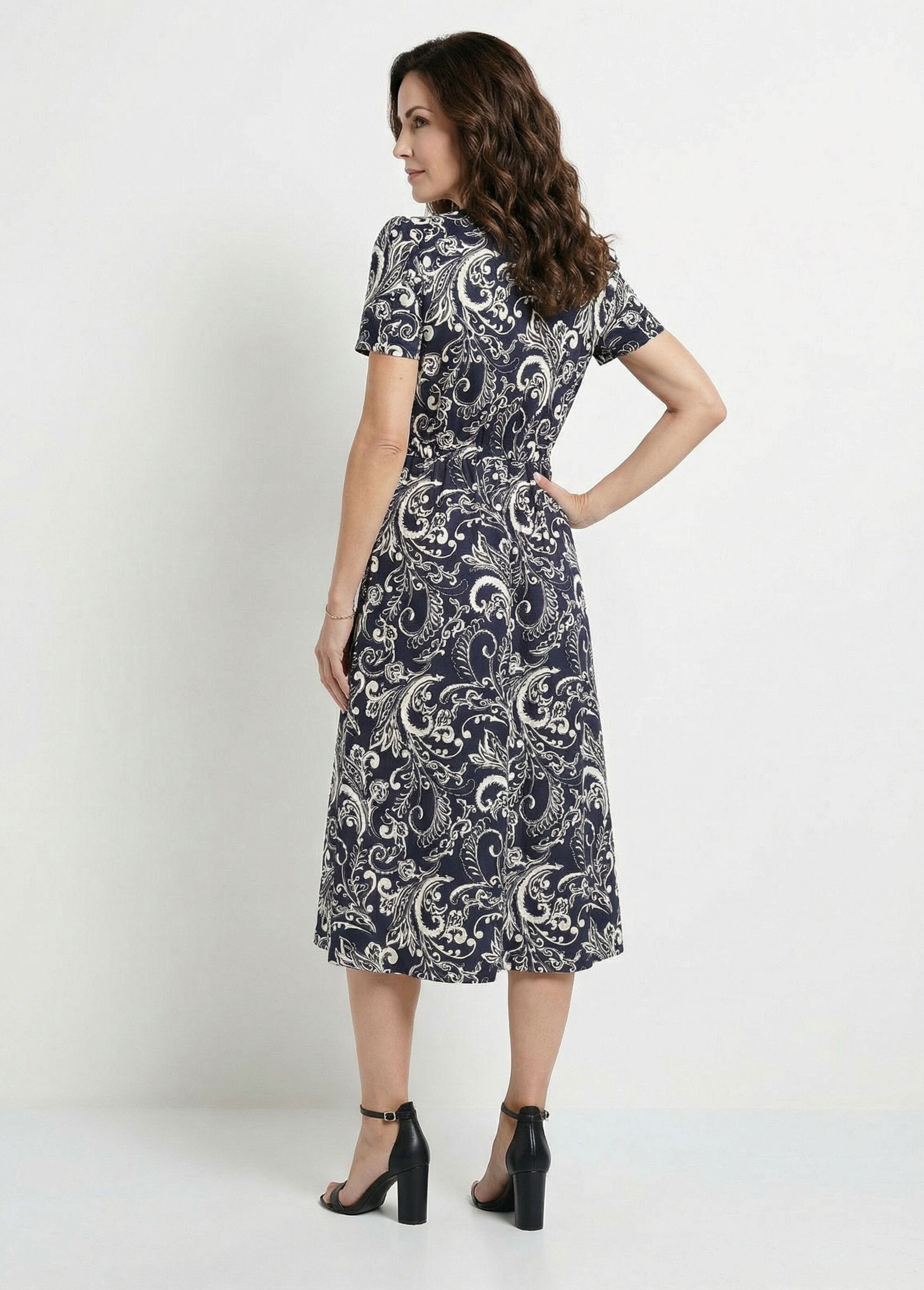 Robe longue cache-coeur taille élastiquée Femme Noir EVANE DO1