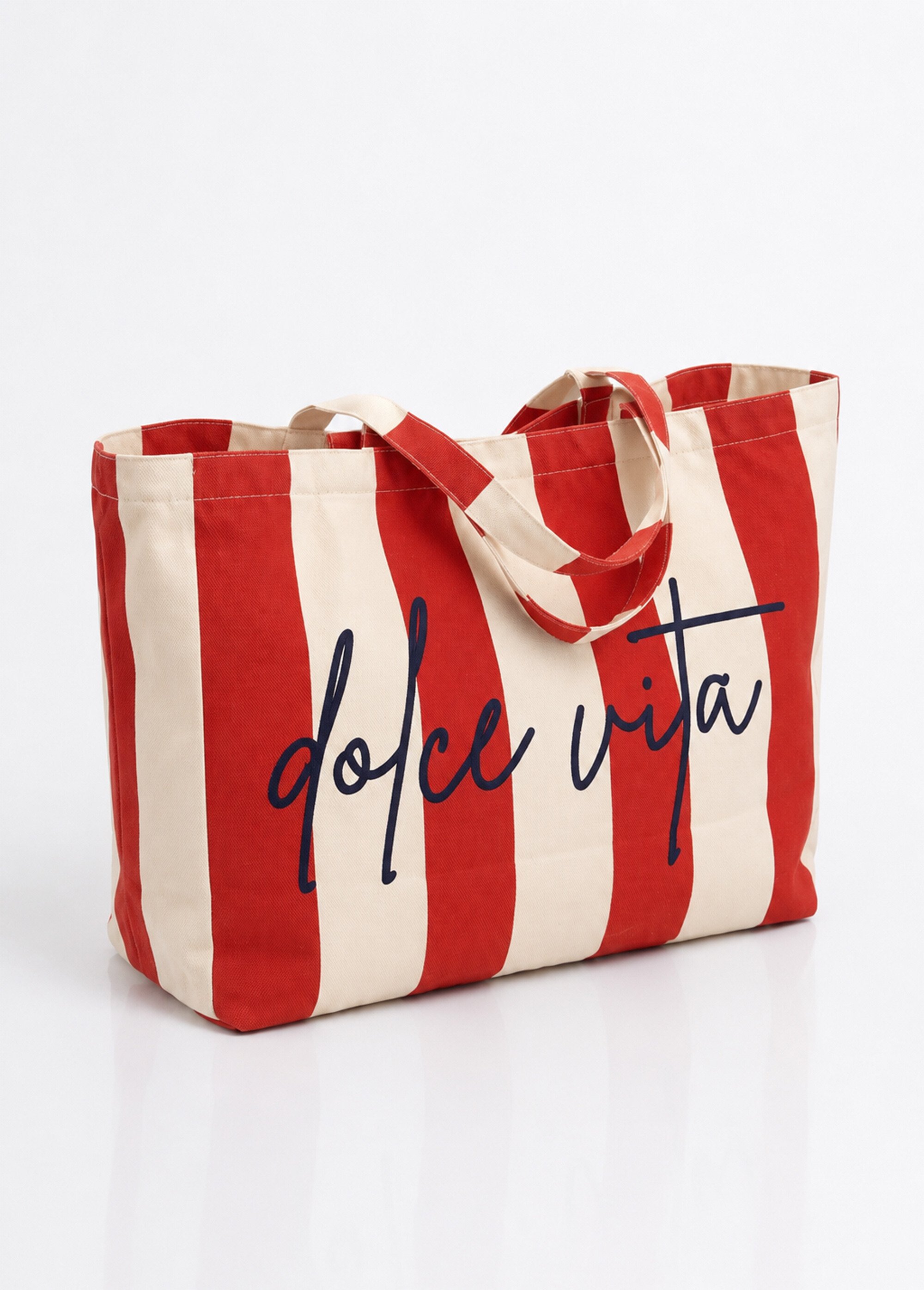Sac de plage coton rayé Dolce Vita Femme Rouge JB-SAC022 FA1