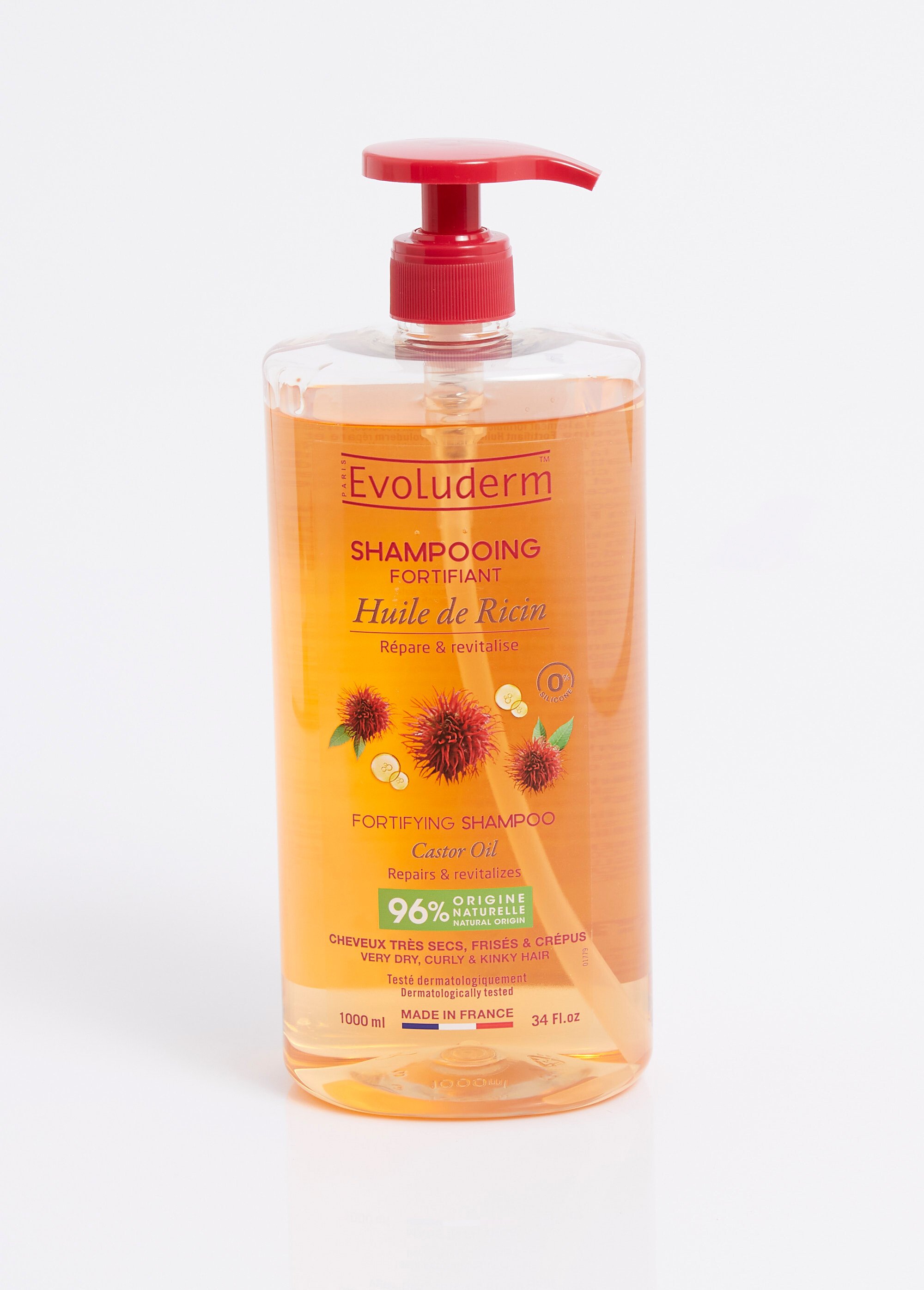 Shampoing cheveux secs huile de Ricin 1l Rose EVO-22011 FA1