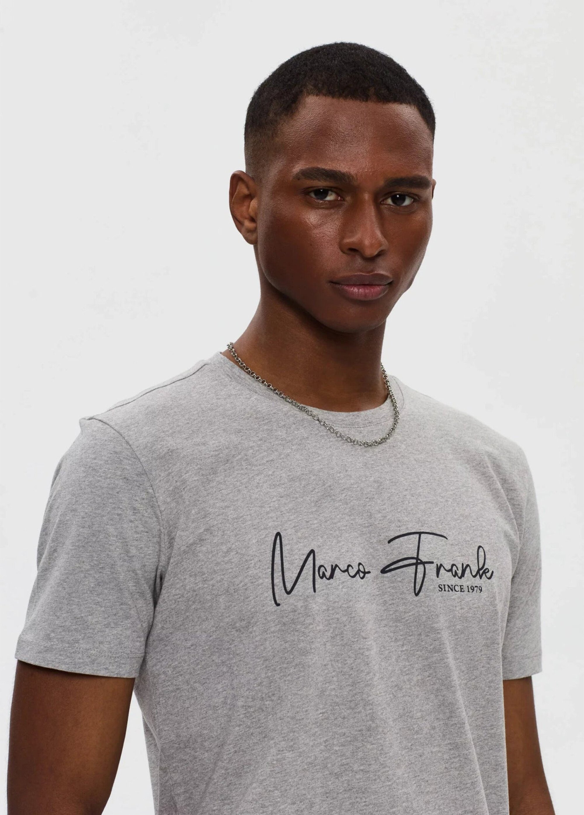 T-shirt col rond à message signature Homme Gris MFK-FABIEN DE1