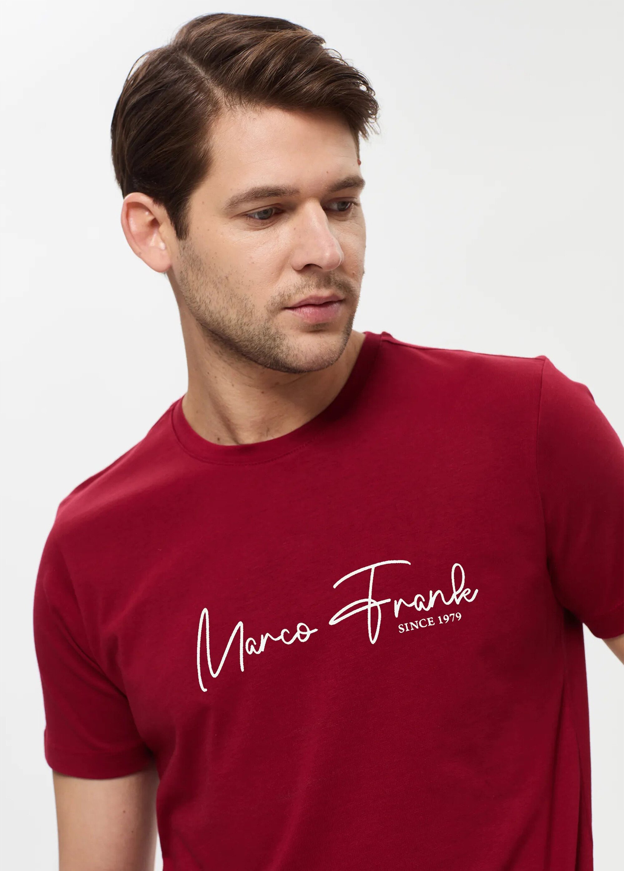 T-shirt col rond à message signature Homme Rouge MFK-FABIEN DE1
