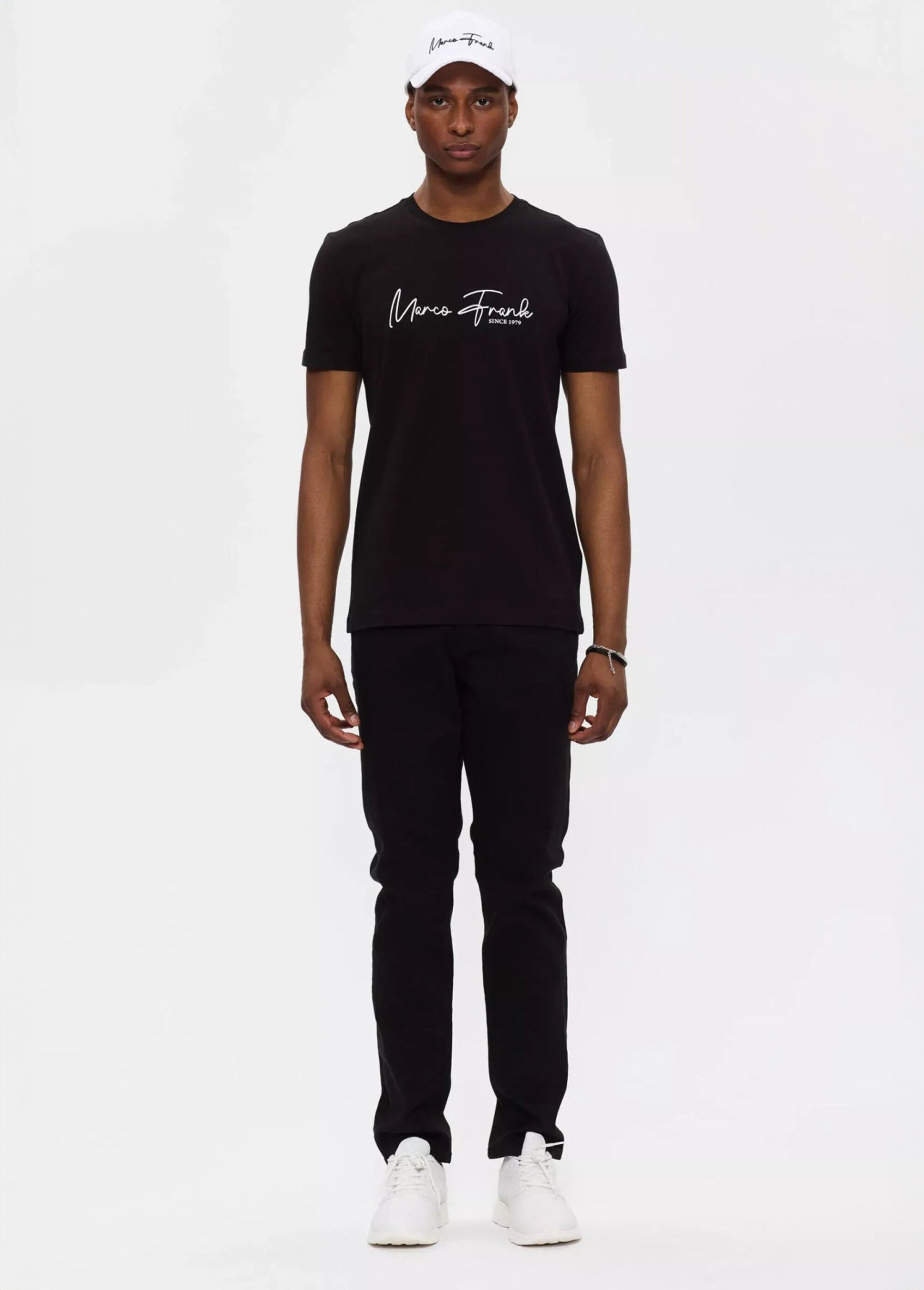 T-shirt col rond à message signature Homme Noir MFK-FABIEN SF1