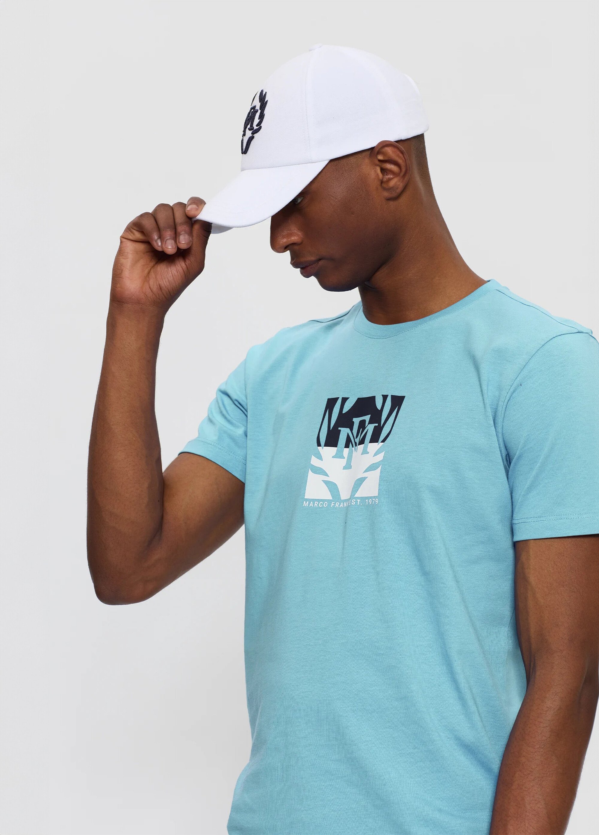 T-shirt col rond avec logo poitrine Homme Bleu MFK-LIAM DR1