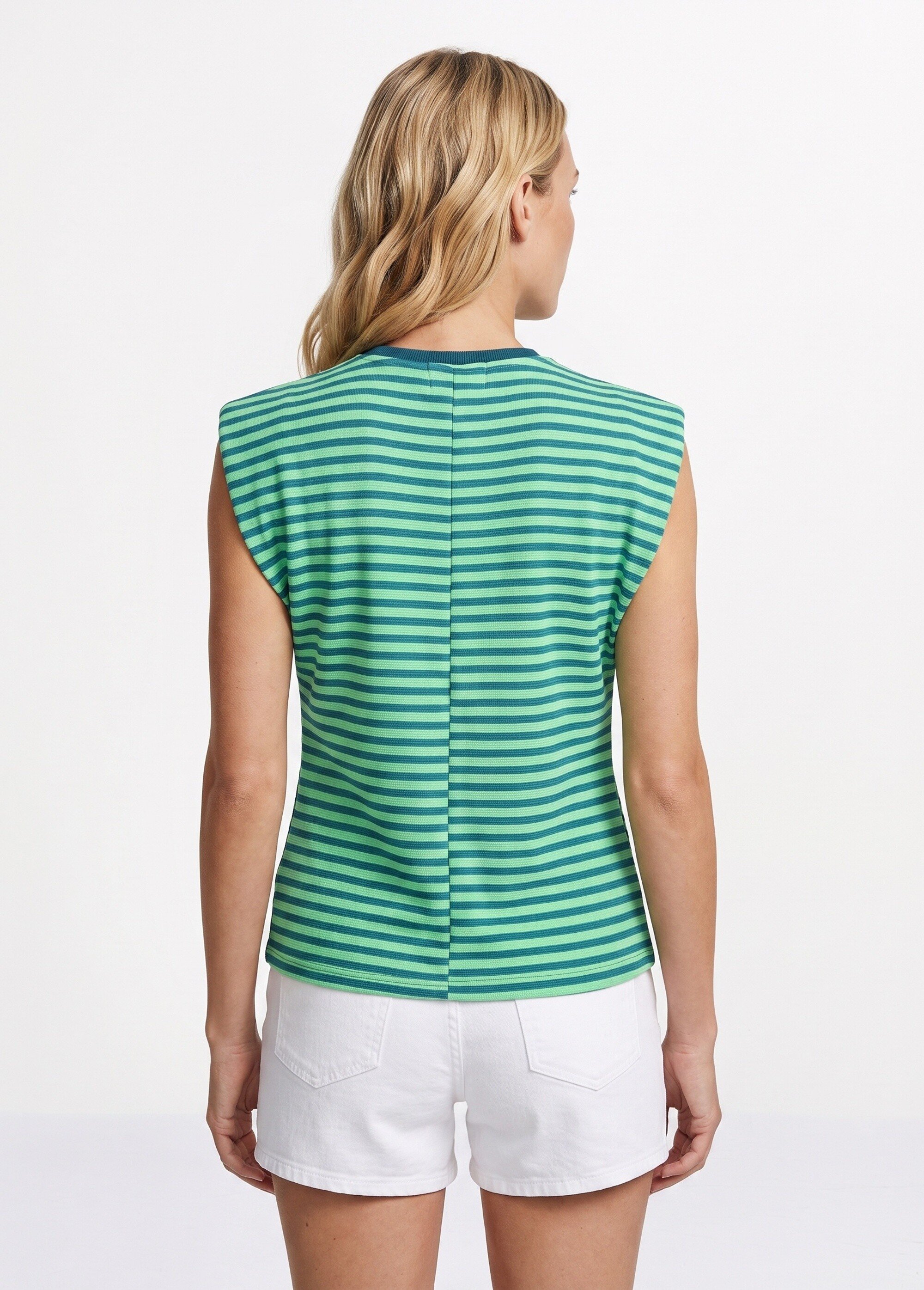 T-shirt maille fantaisie, broderie coeur