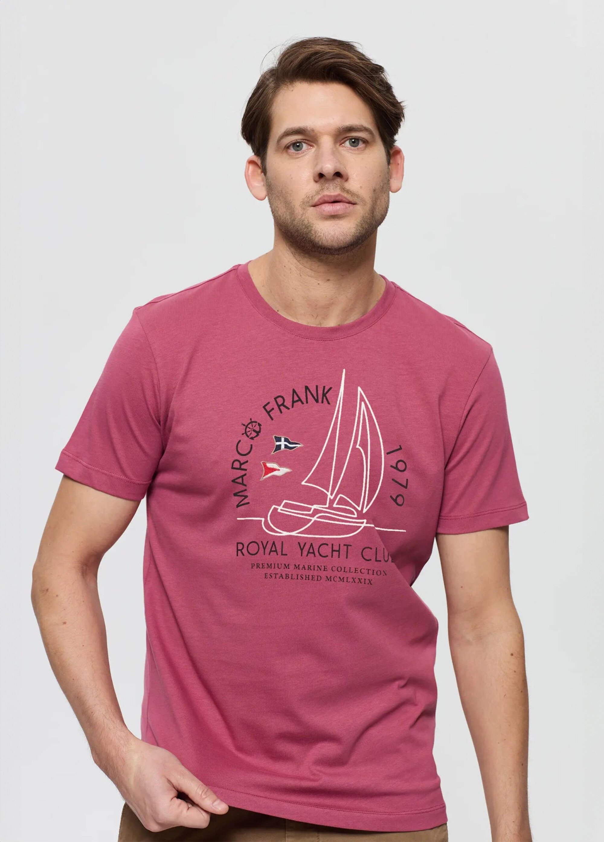 T-shirt manches courtes, thème nautique Homme Rose MFK-ALPHONSE DE1