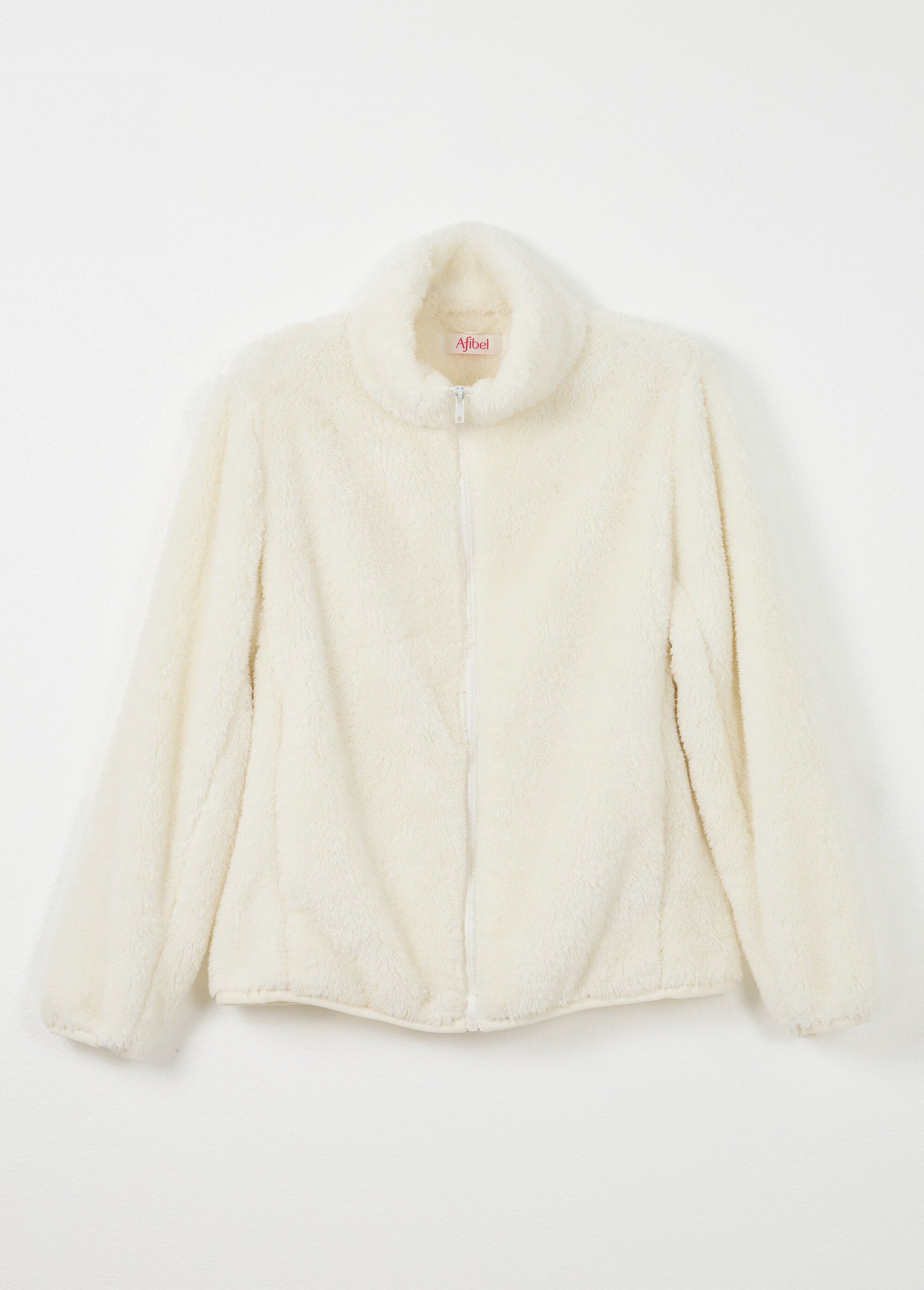 Veste fausse fourrure col montant manches longues Femme Beige TAMOU AP1