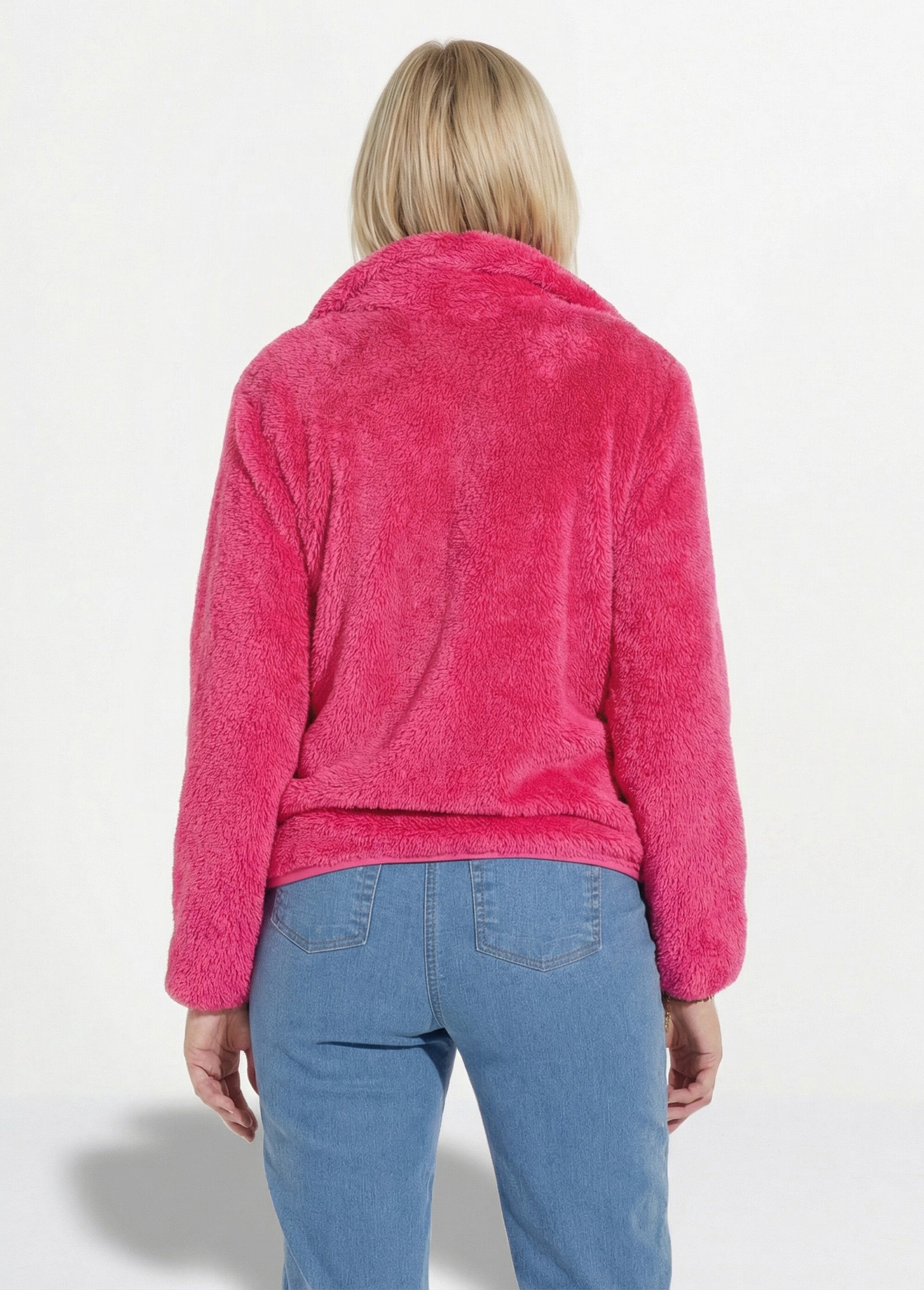 Veste fausse fourrure col montant manches longues