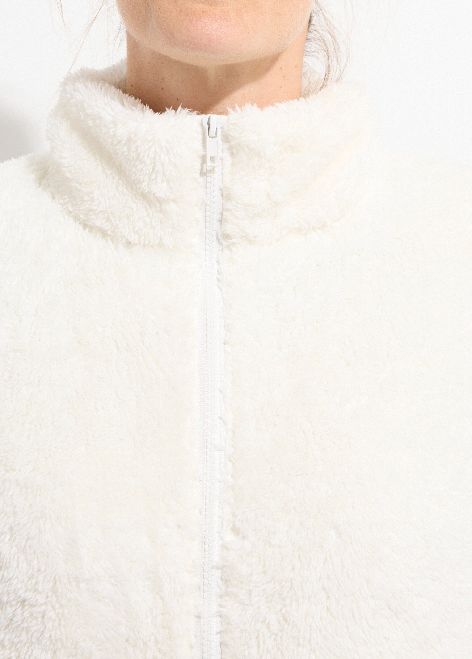 Veste fausse fourrure sans manches col montant Femme Beige TIMEO DE1