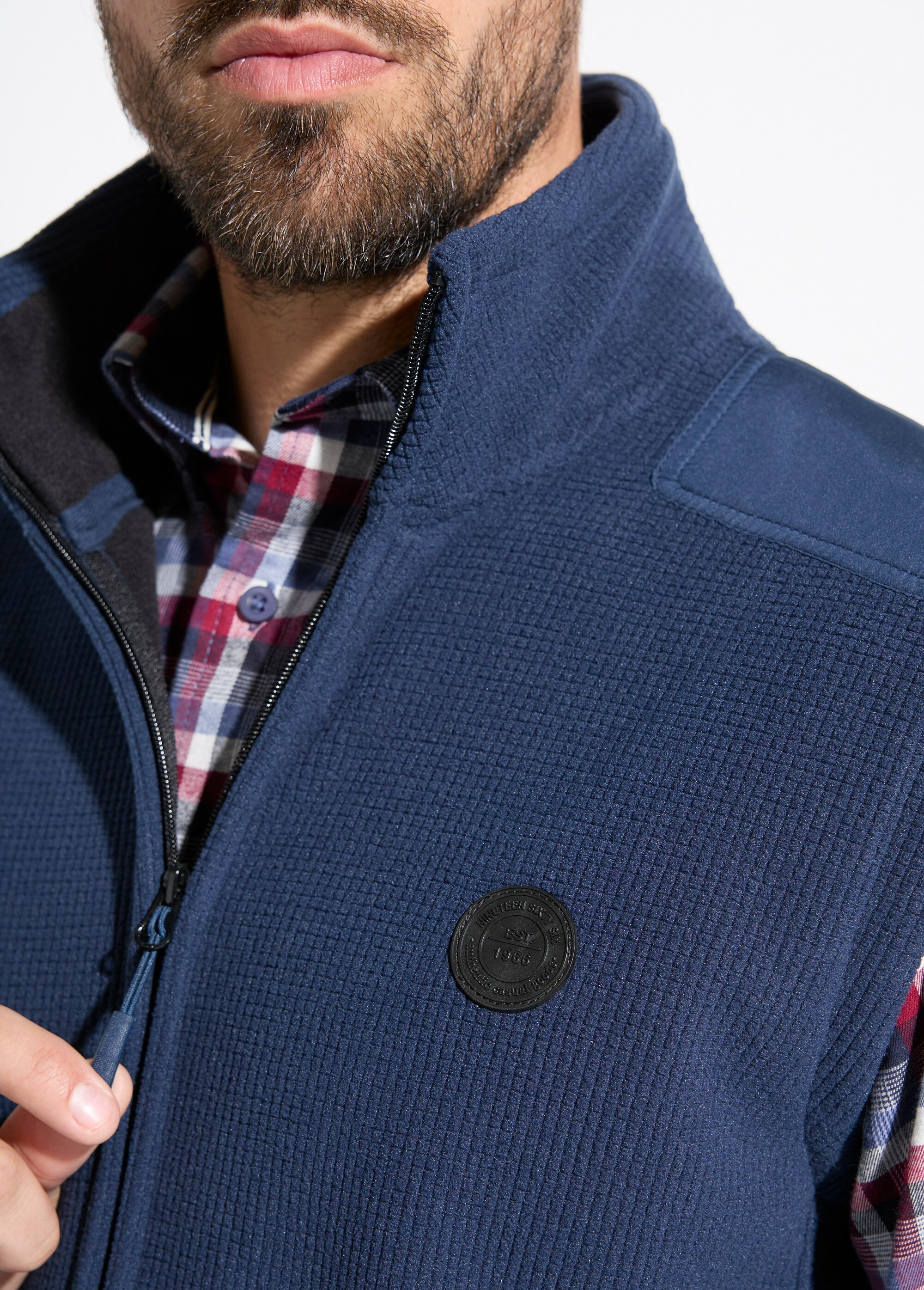 Veste polaire sans manches col montant Homme Bleu FIBRE DE1
