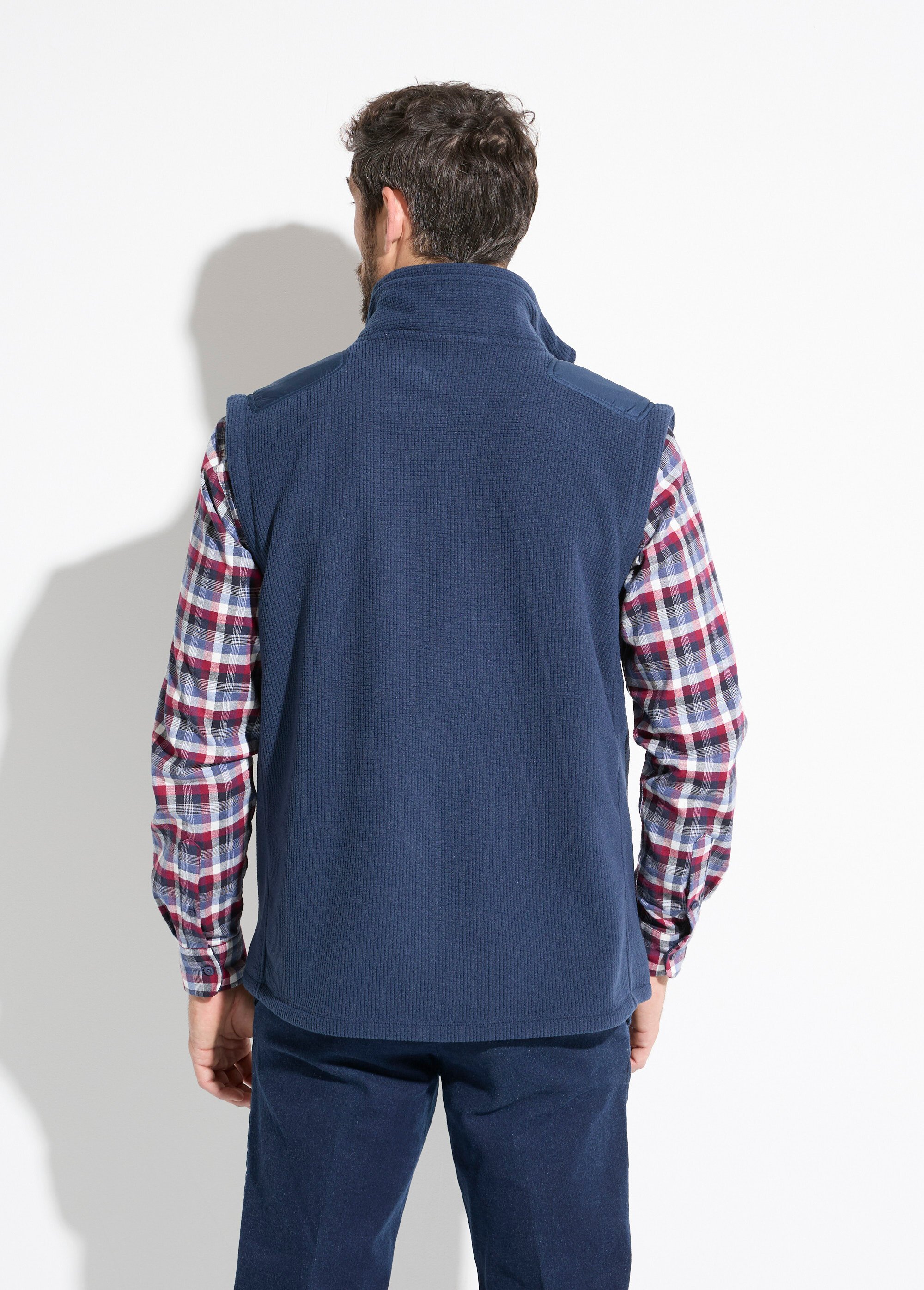 Veste polaire sans manches col montant Homme Bleu FIBRE DO1