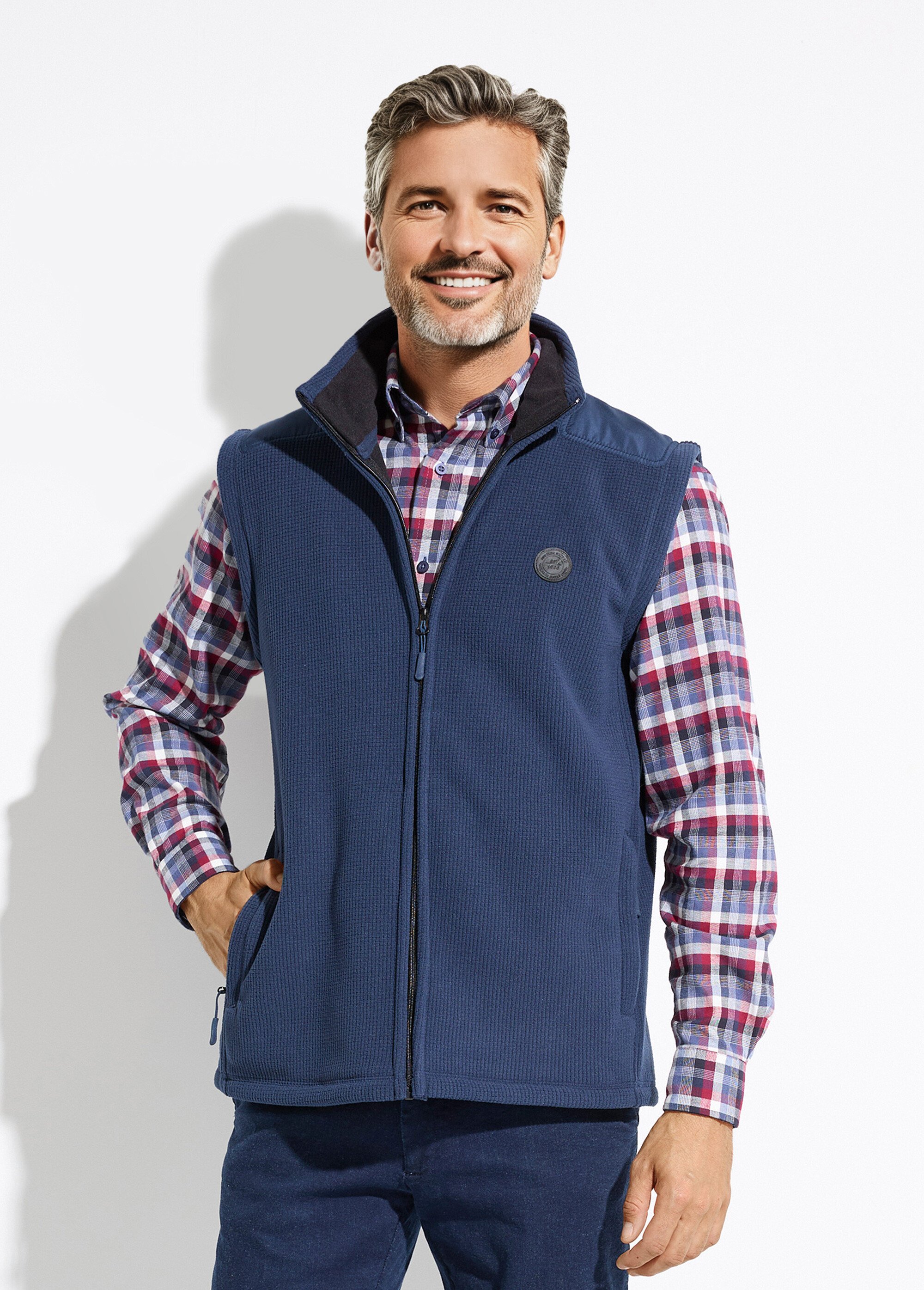 Veste polaire sans manches col montant Homme Bleu FIBRE FA1