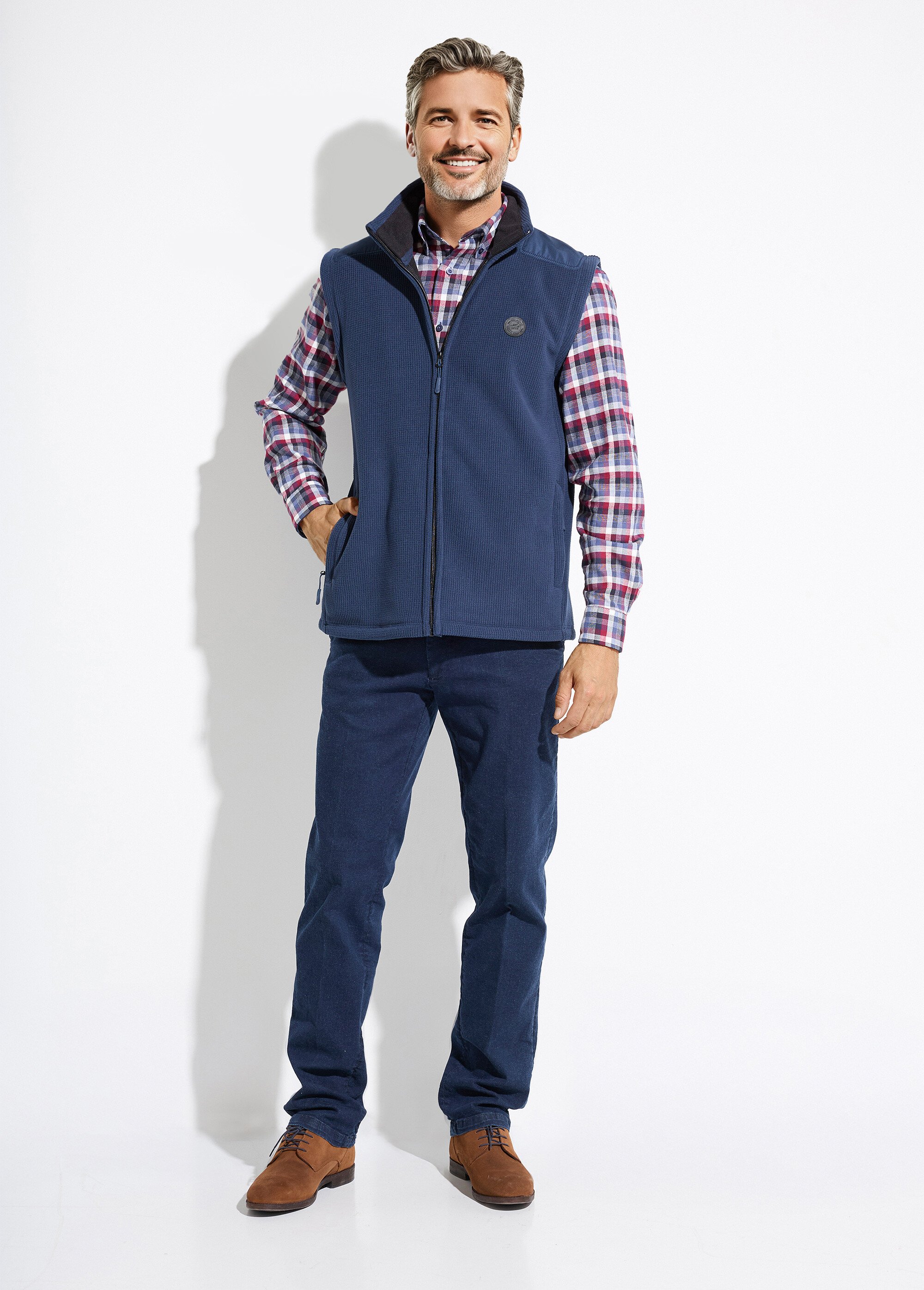 Veste polaire sans manches col montant Homme Bleu FIBRE SF1