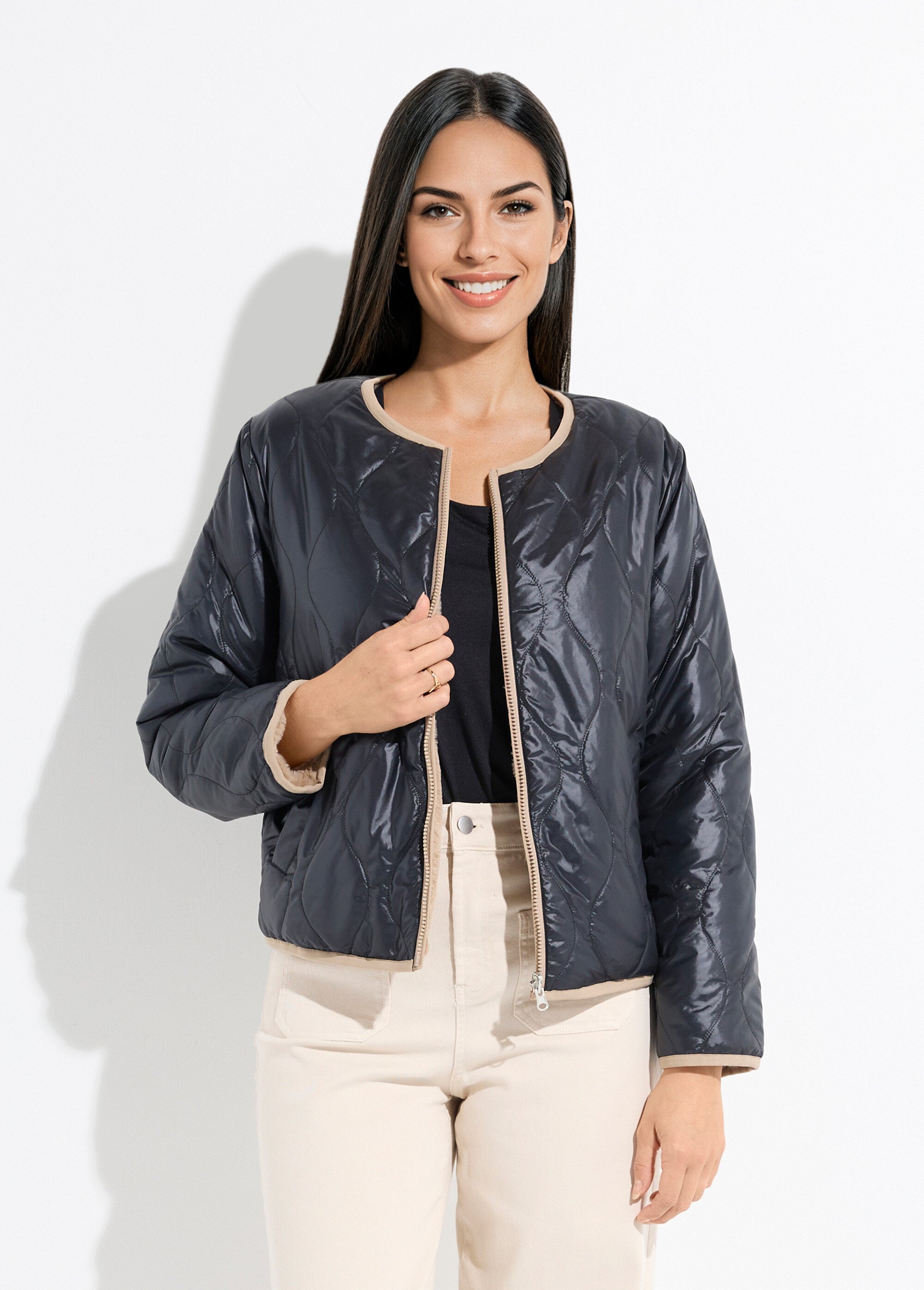 Blouson matelassé réversible Femme Noir TESSIE FA1