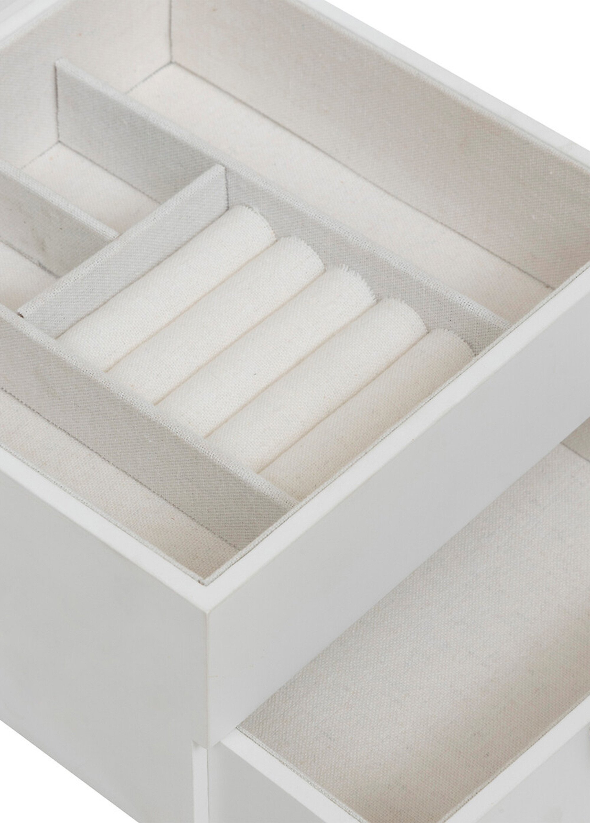 Boite à bijoux vitrée en bois et métal Blanc JJA-206166 DE2