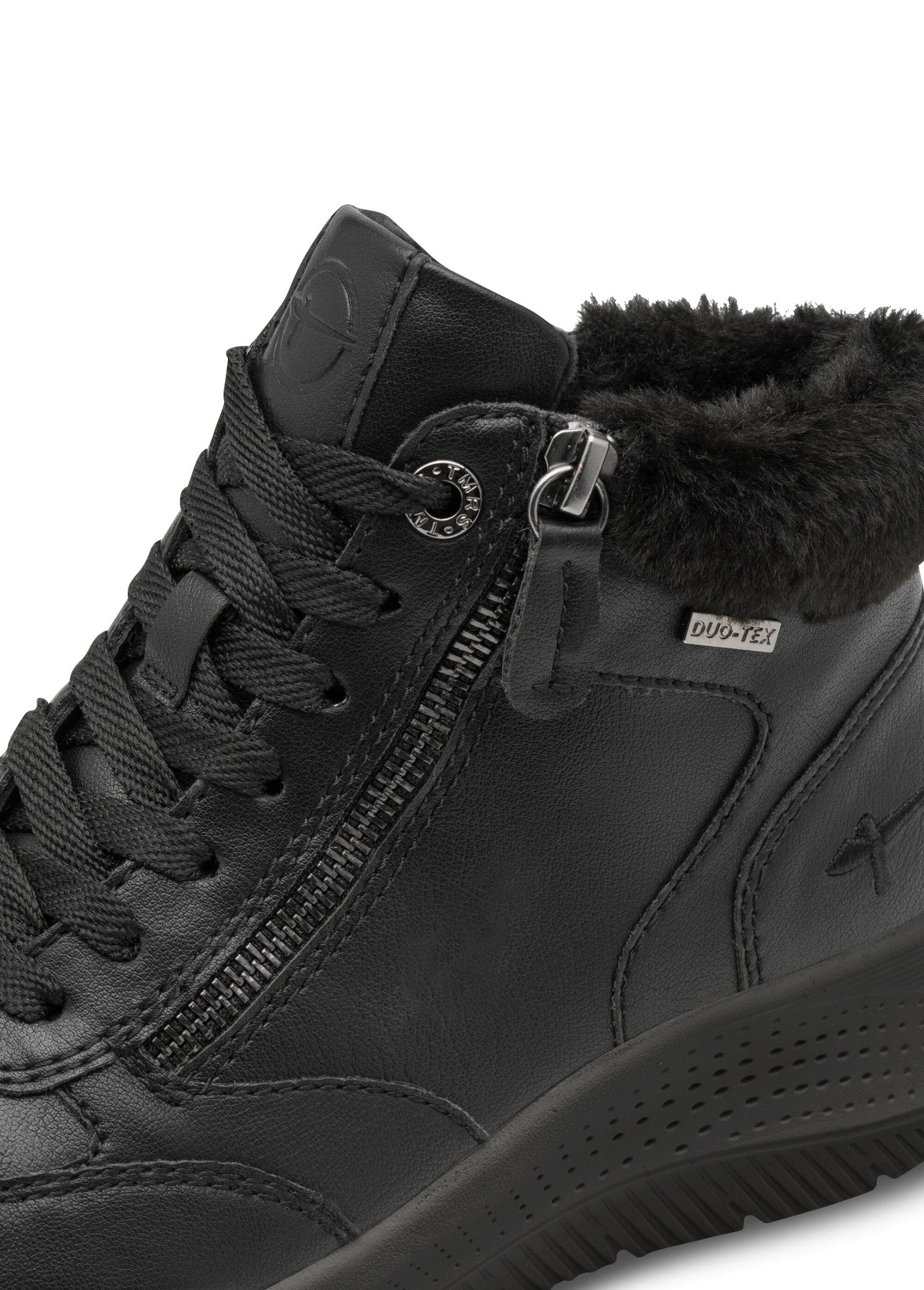 Boots fourrées compensées à lacets Femme Noir TAM88520045 DE1