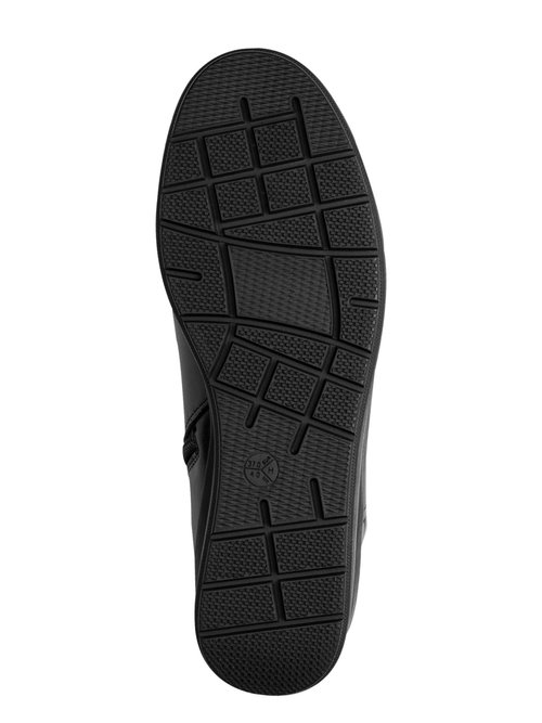 Boots plissées en cuir, compensées Femme Noir JAN82572145 UN1