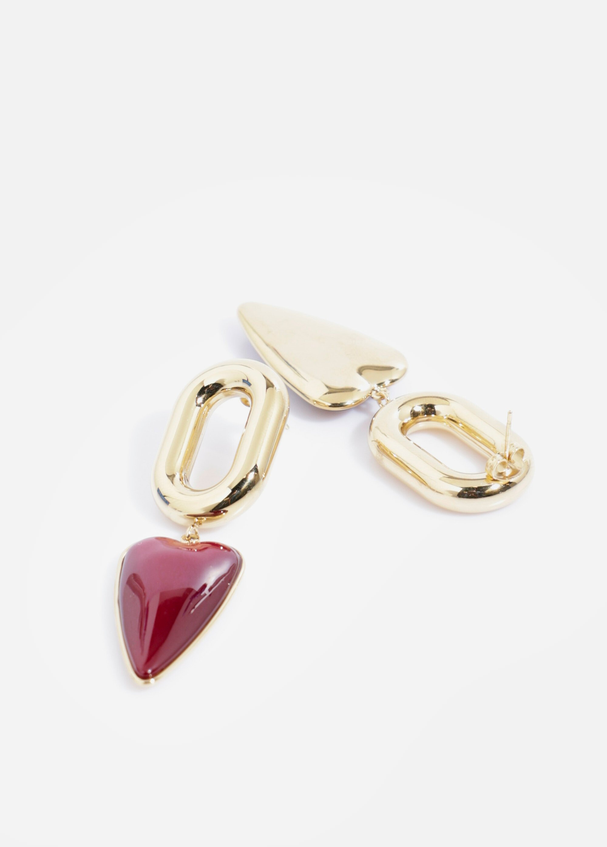 Boucle d'oreilles cœur en acier inoxydable DORE ET ROUGE AE-BO812561 DE1
