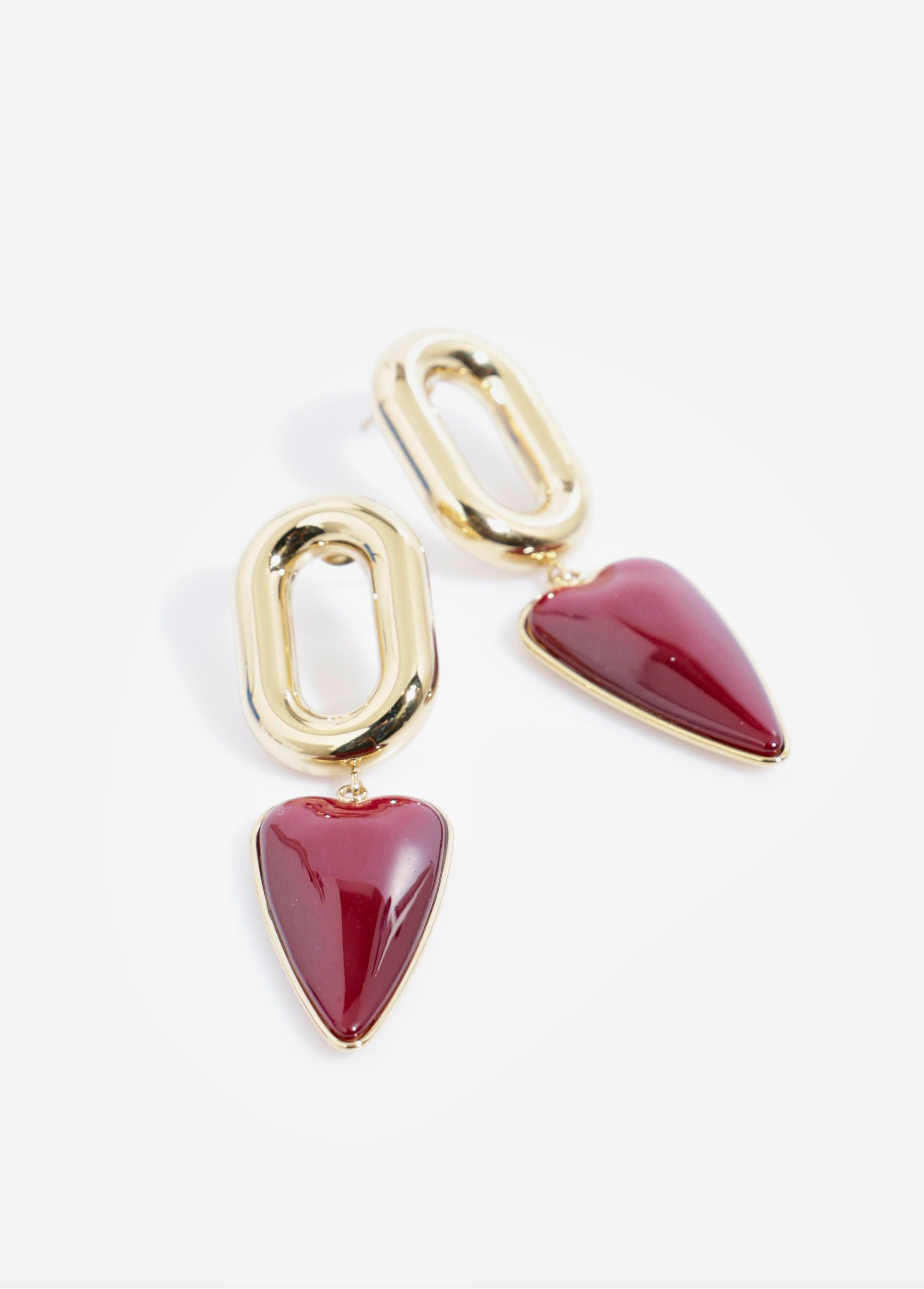 Boucle d'oreilles cœur en acier inoxydable DORE ET ROUGE AE-BO812561 FA1