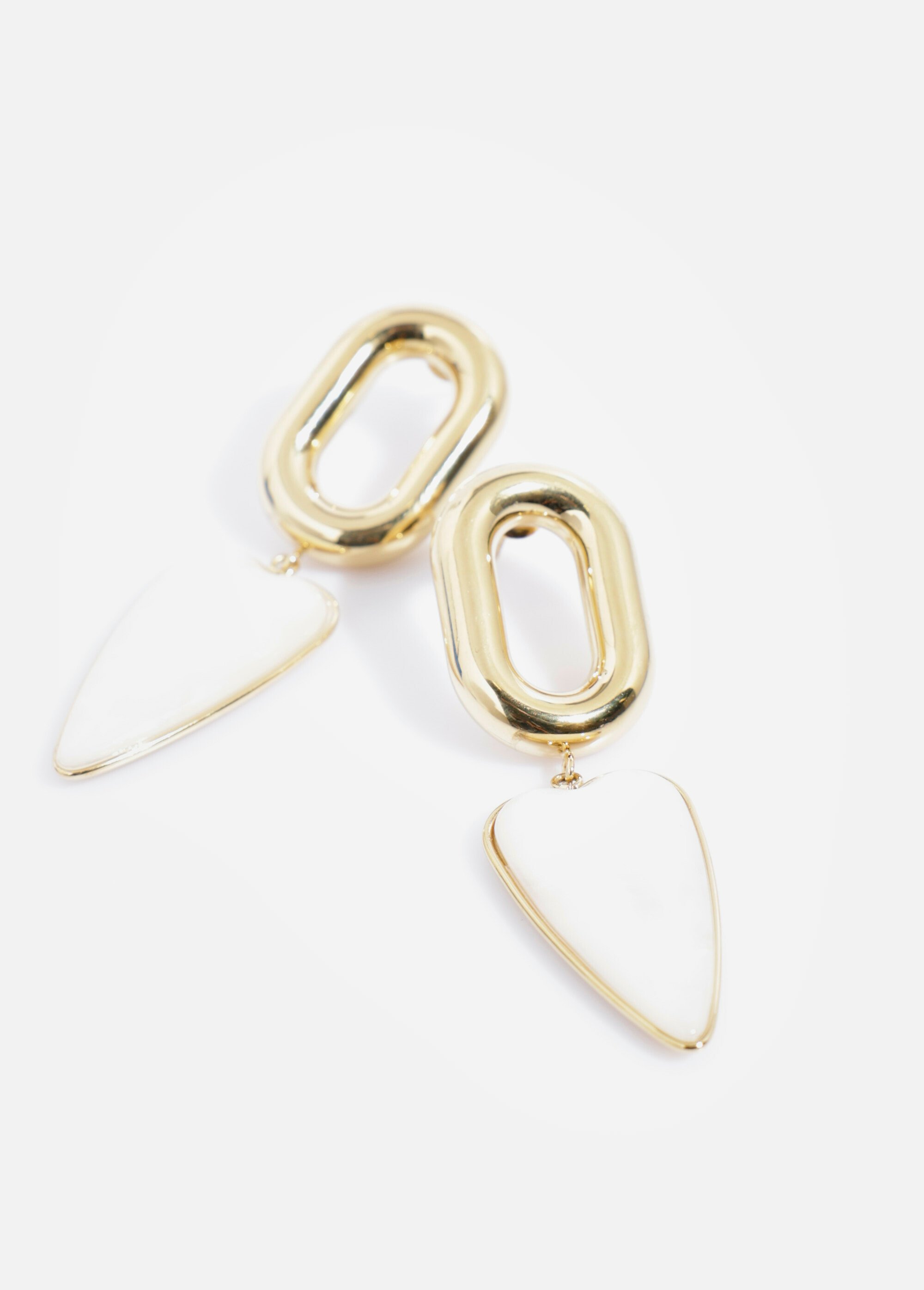 Boucle d'oreilles cœur en acier inoxydable DORE ET BLANC AE-BO812561 FA1