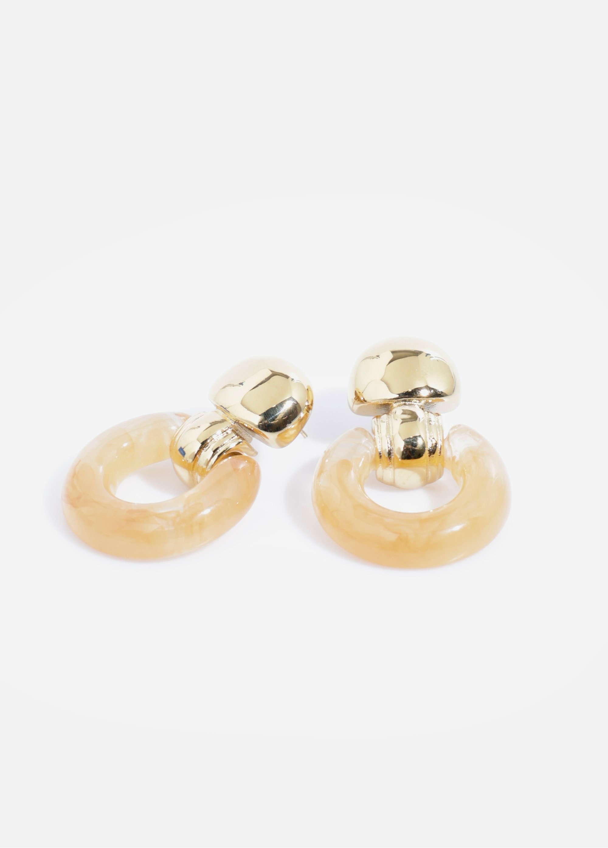 Boucles d'oreilles pendant résine, acier inox Doré AE-BO812557 FA1