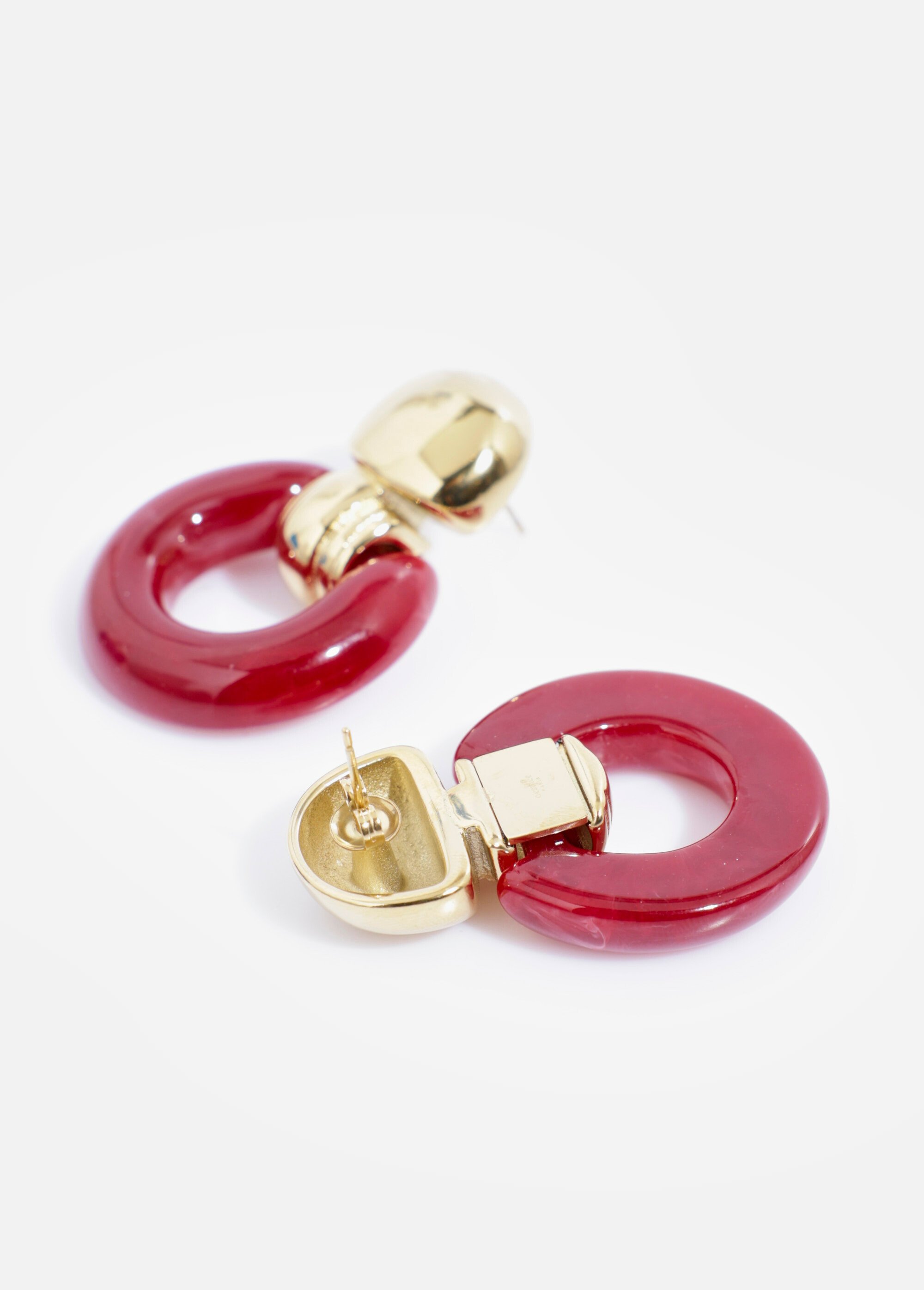 Boucles d'oreilles pendant résine, acier inox Doré AE-BO812557 DE1