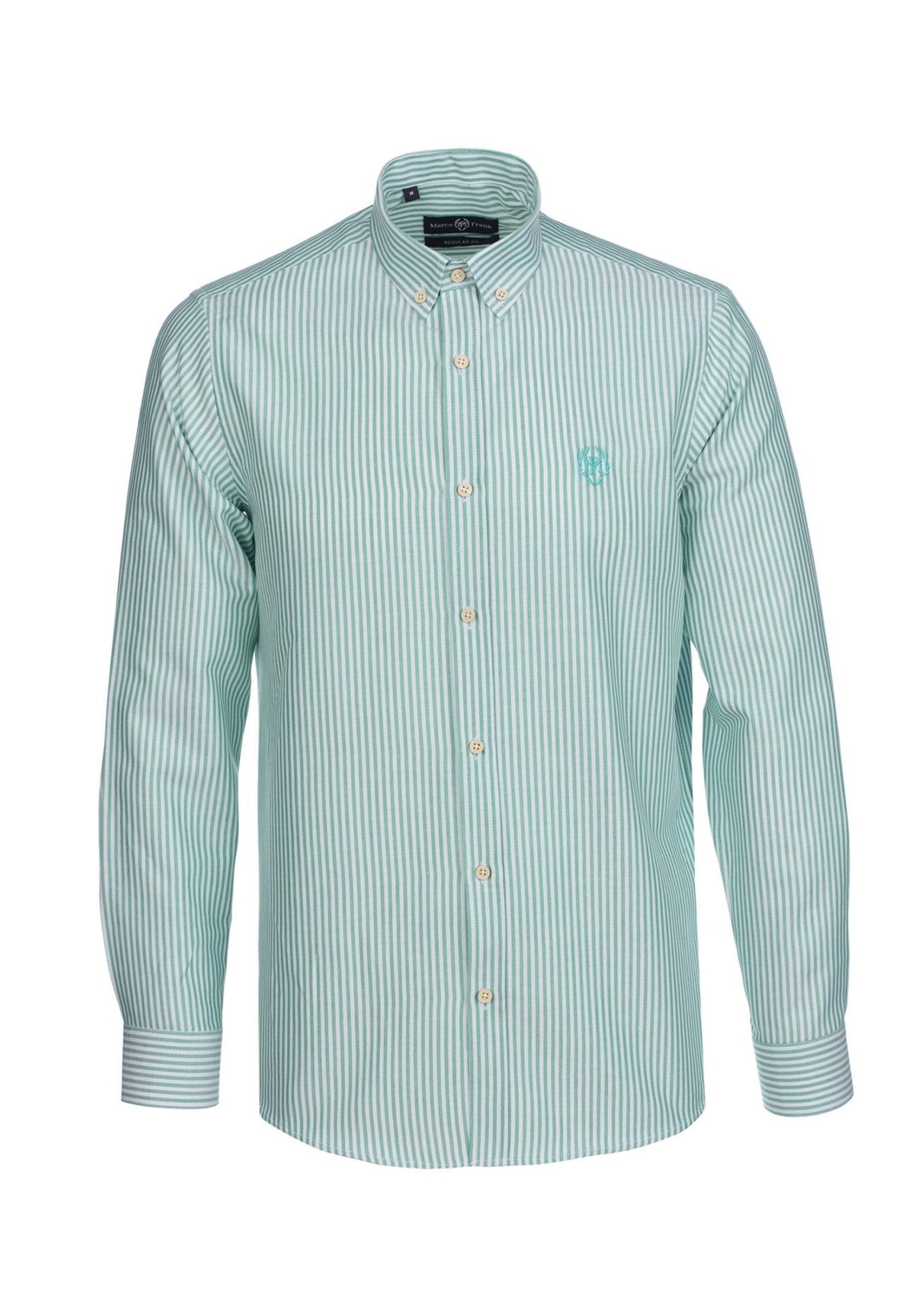 Chemise rayée manches longues col boutonné Homme Vert MFK-DUMAS AP1