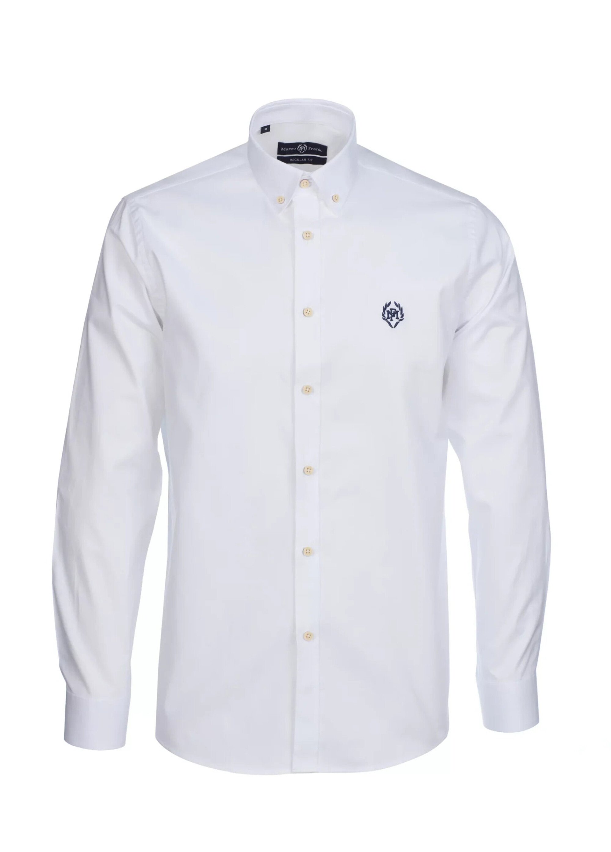 Chemise unie manches longues col boutonné Homme Blanc MFK-CYRIL AP1