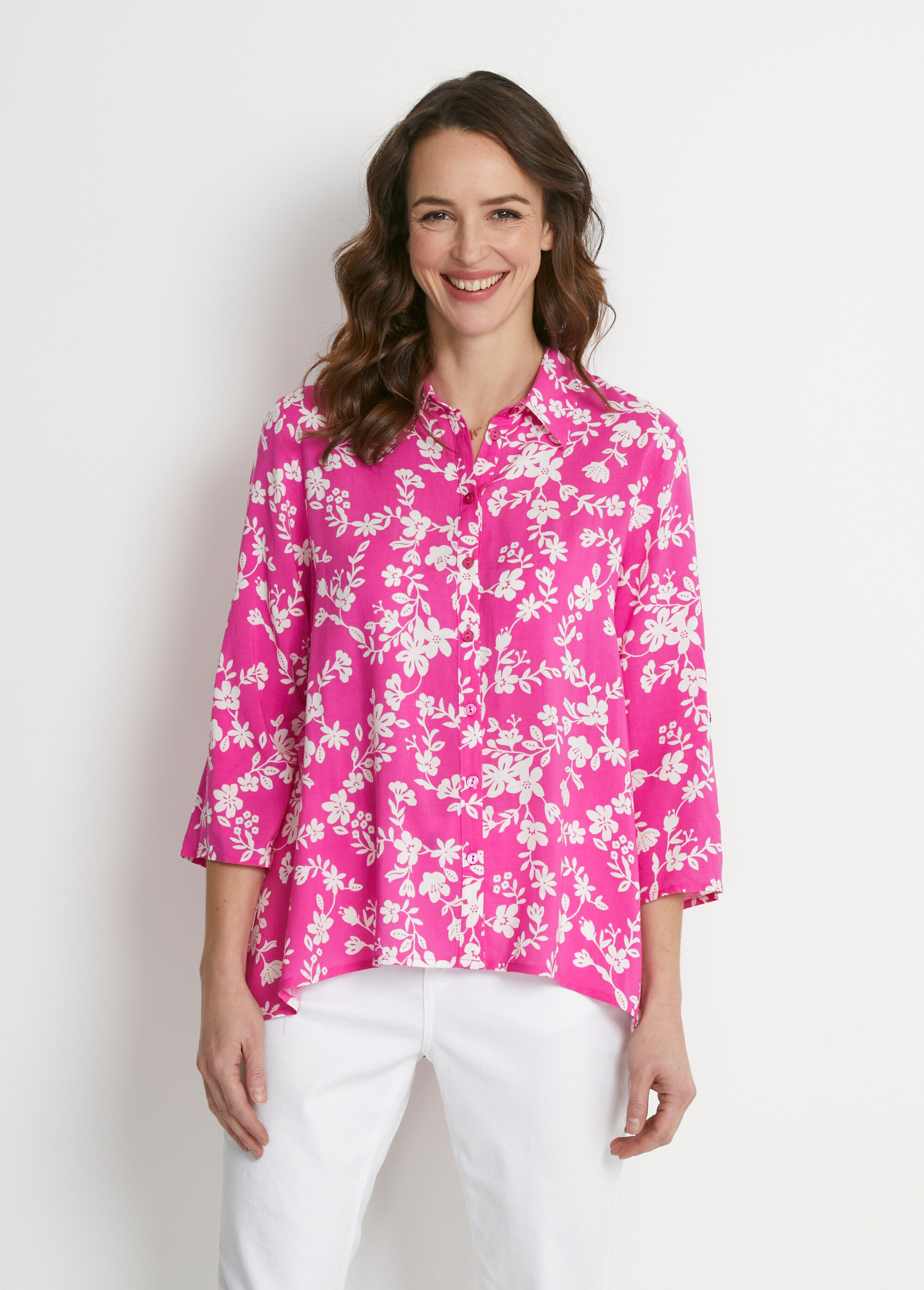 Chemisier Rose Esprit Taille 8 - Manches 3/4 Boutonnées - Coton - Neuf Avec étiquettes