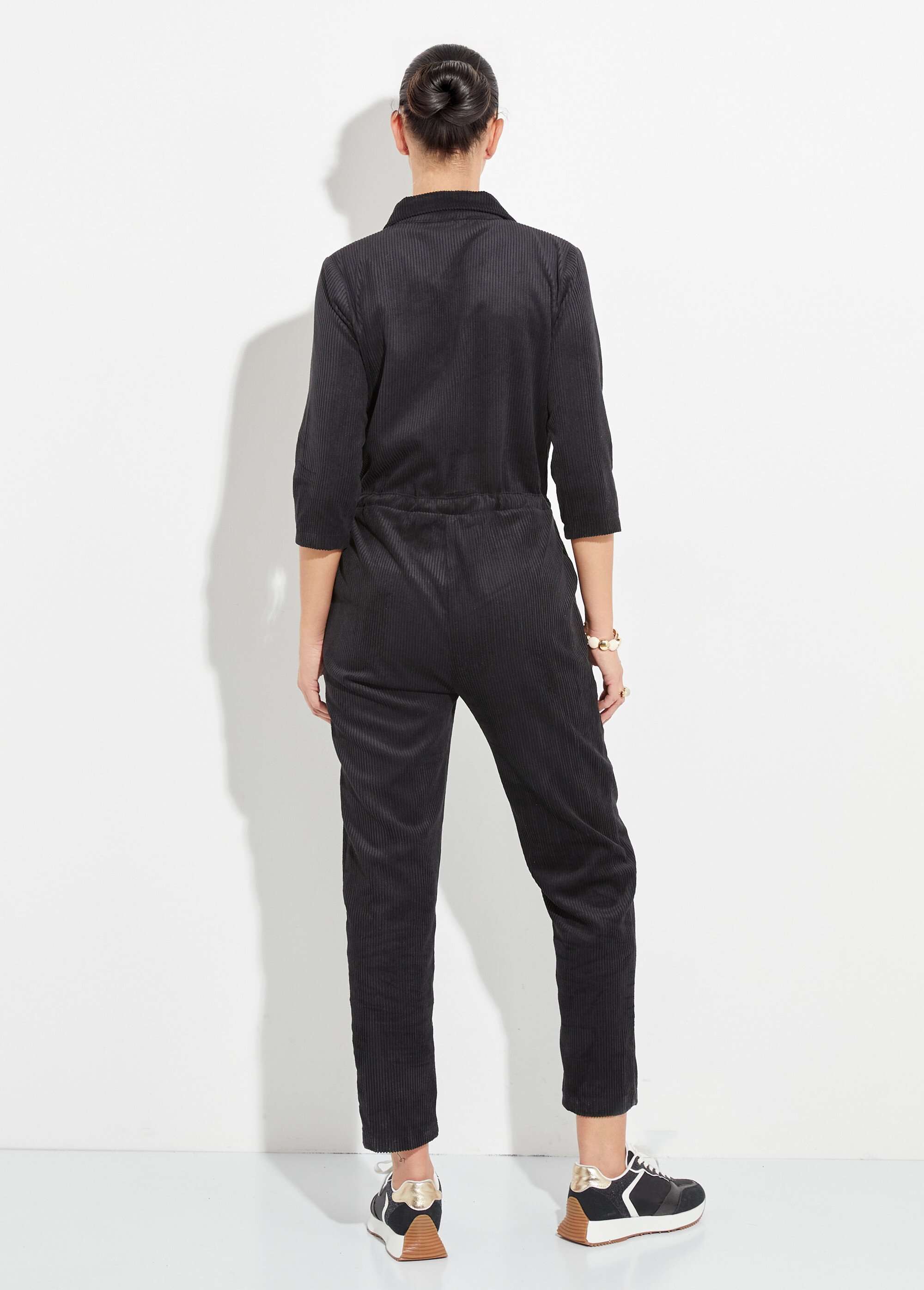 Combipantalon en velours à grosses cotes Femme Noir TM-SABRINA DO1