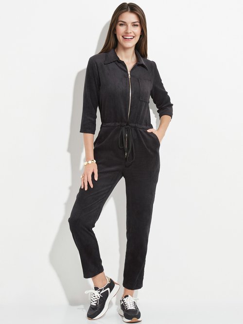 Combipantalon en velours à grosses cotes Femme Noir TM-SABRINA FA1