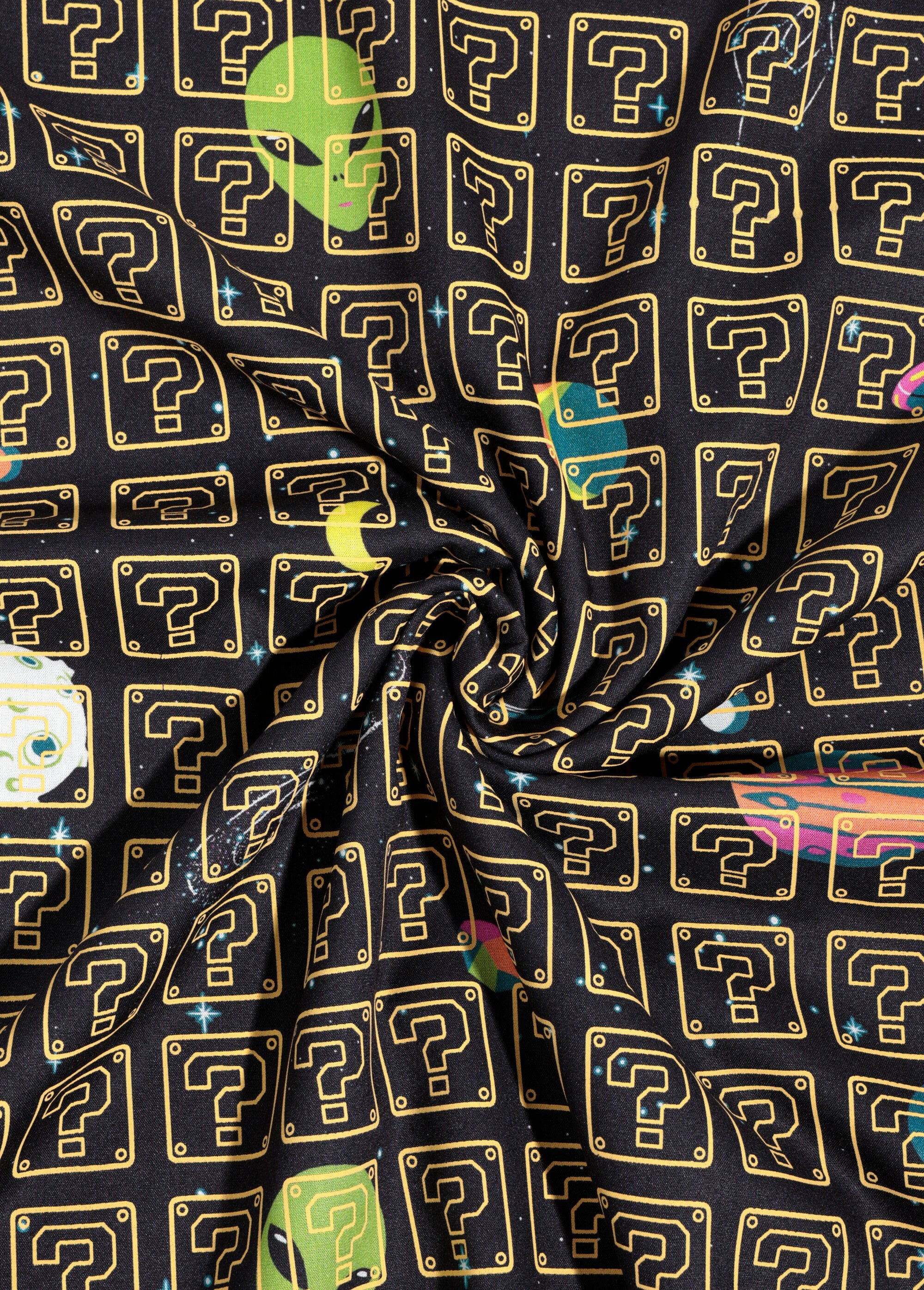 Coupon tissu habillement, Aliens 4J MARRON COT112637 FA1