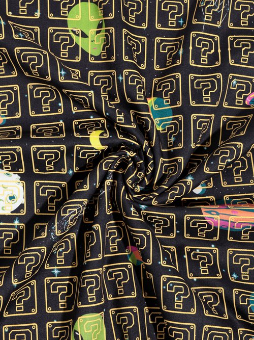 Coupon tissu habillement, Aliens 4J MARRON COT112637 FA1