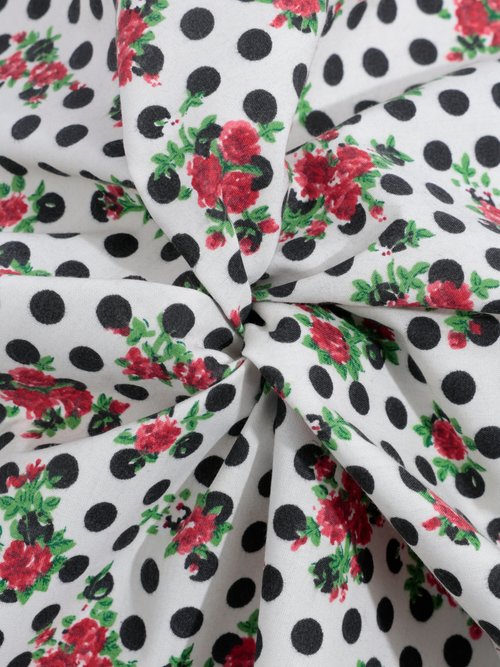 Coupon tissu pois / roses 50cm x 50cm 1M BEIGE COT112993 FA1