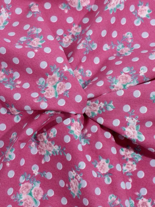 Coupon tissu pois / roses 50cm x 50cm 1M ROSE COT112993 FA1