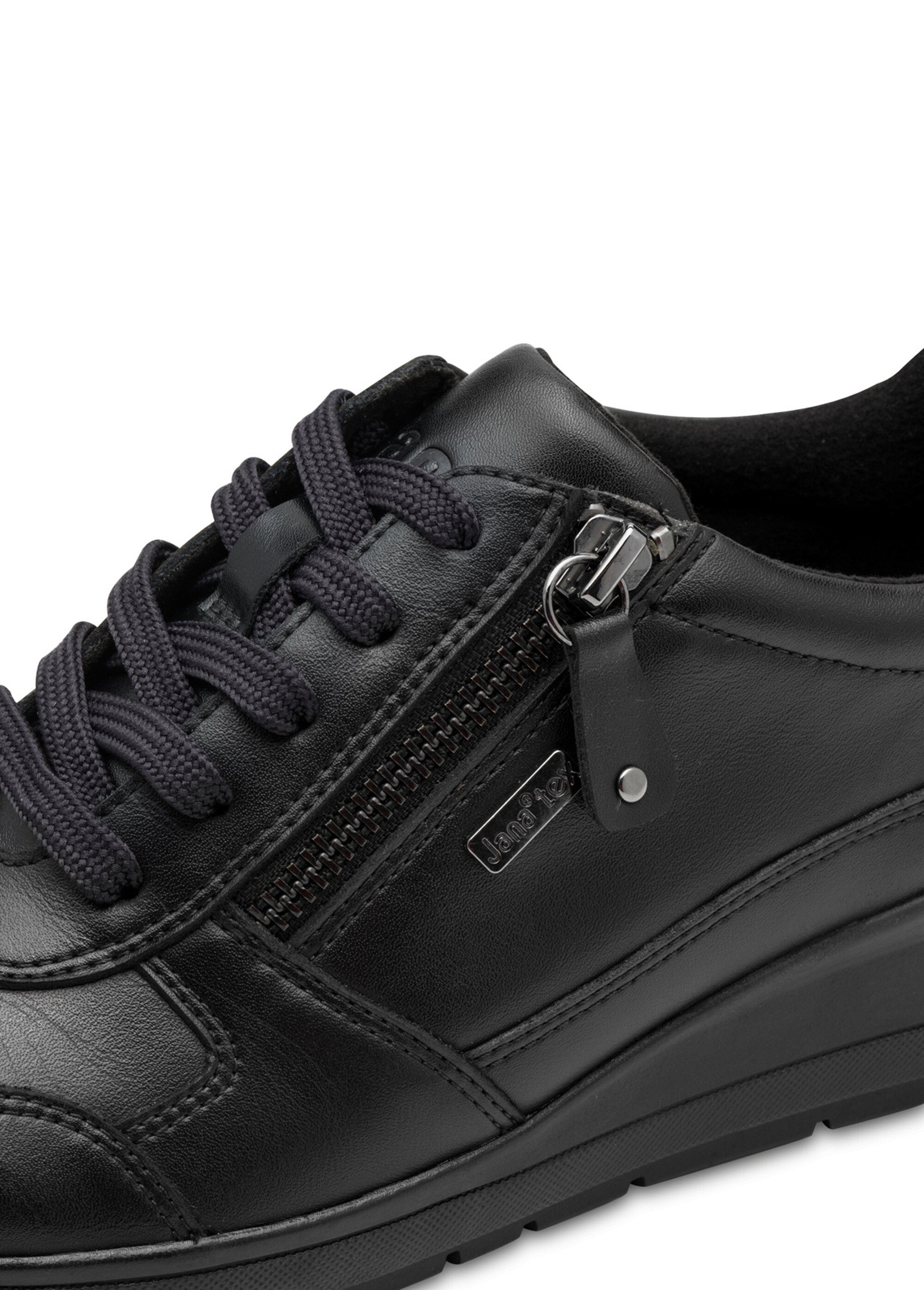 Derbies compensés en cuir à lacets Femme Noir JAN82370045 DE1