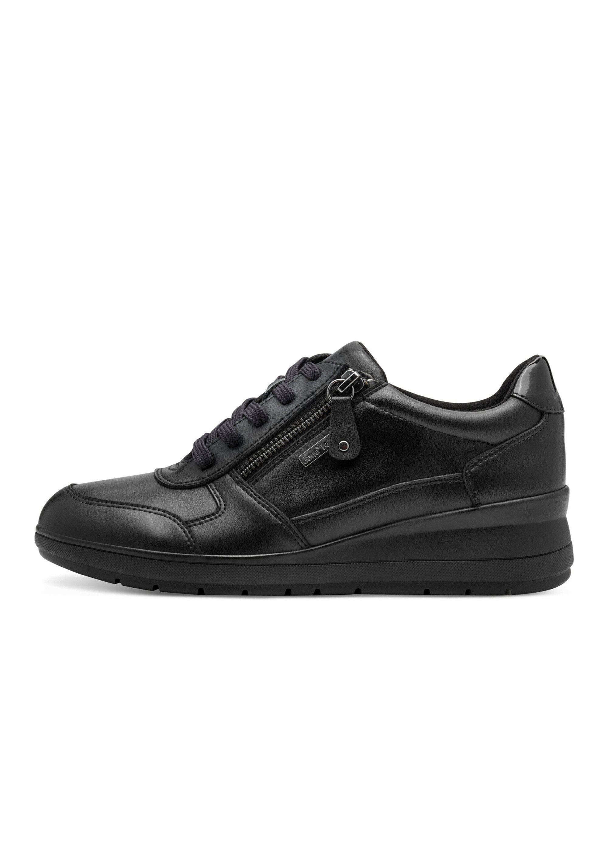 Derbies compensés en cuir à lacets Femme Noir JAN82370045 GA1