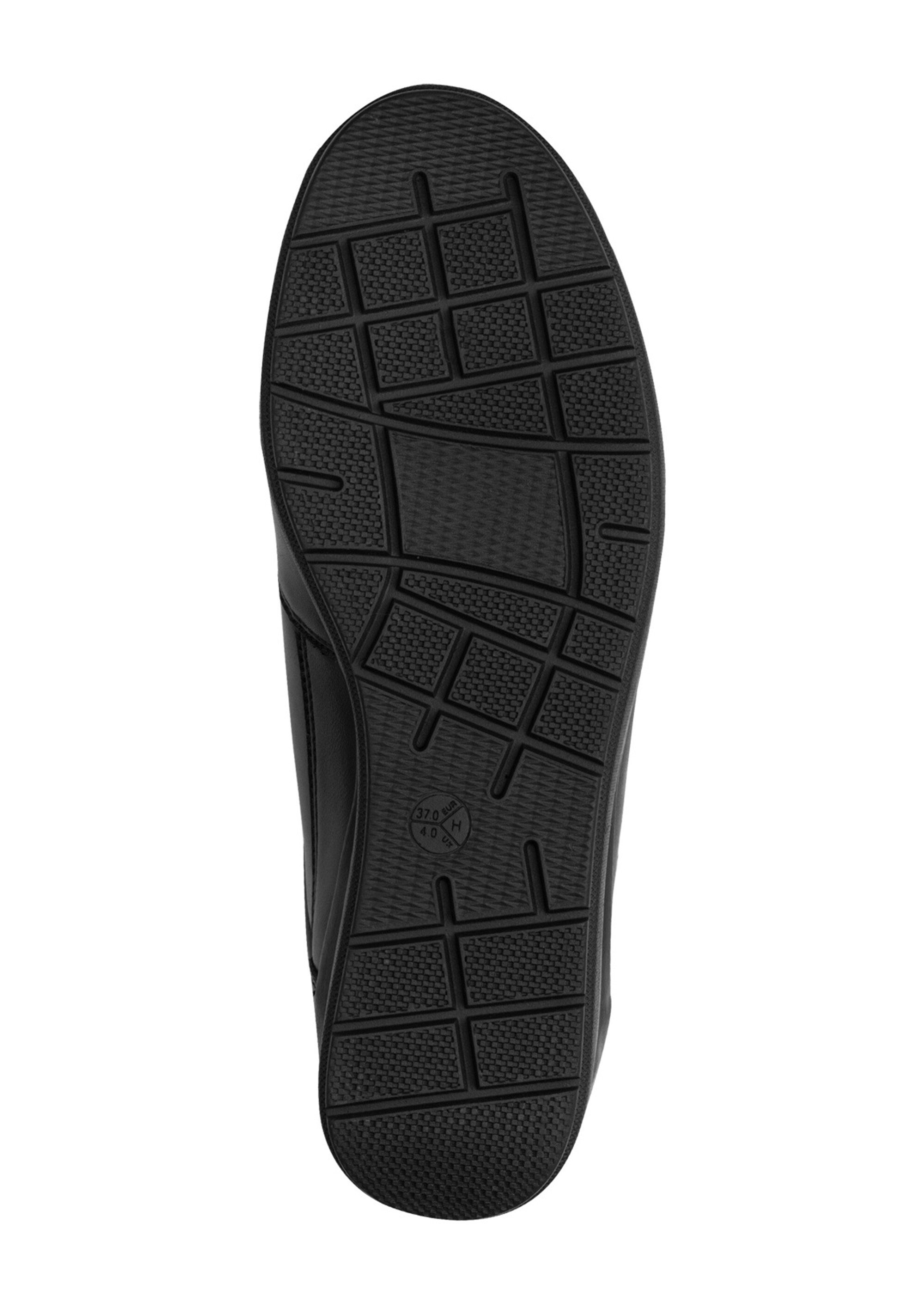 Derbies compensés en cuir à lacets Femme Noir JAN82370045 UN1