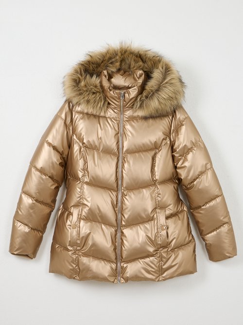 Doudoune courte matelassée à capuche effet métallisé Femme Doré TILIAN AP1